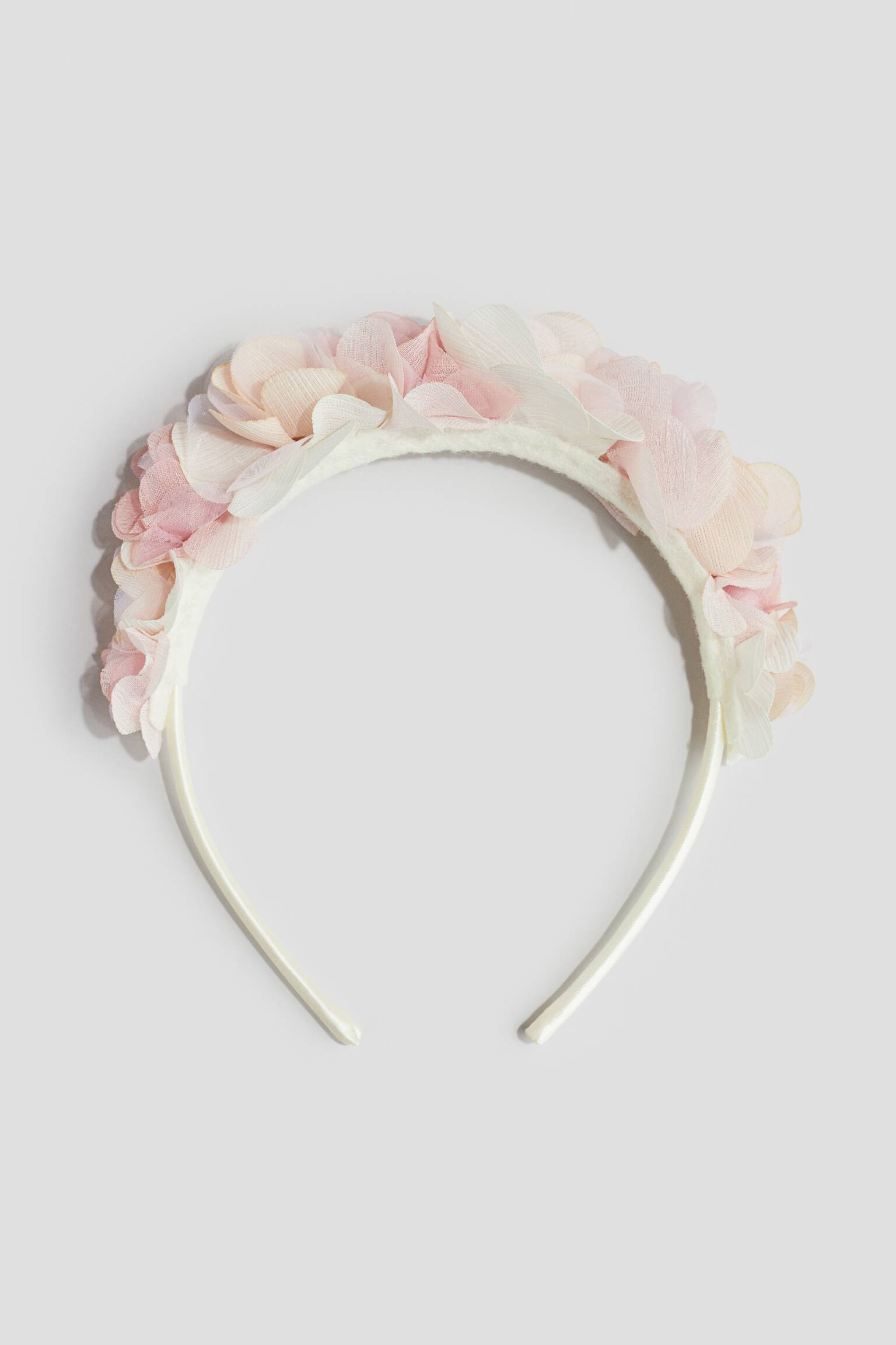 Floral Satin Headband - White/Flowers - 1