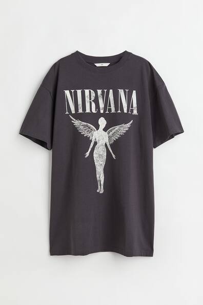 Oversized T-Shirt mit Motivdetail - Rundausschnitt - Kurzarm 