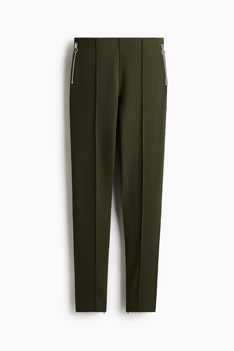 Pantalone od interlok žerseja sa rajsferšlusima