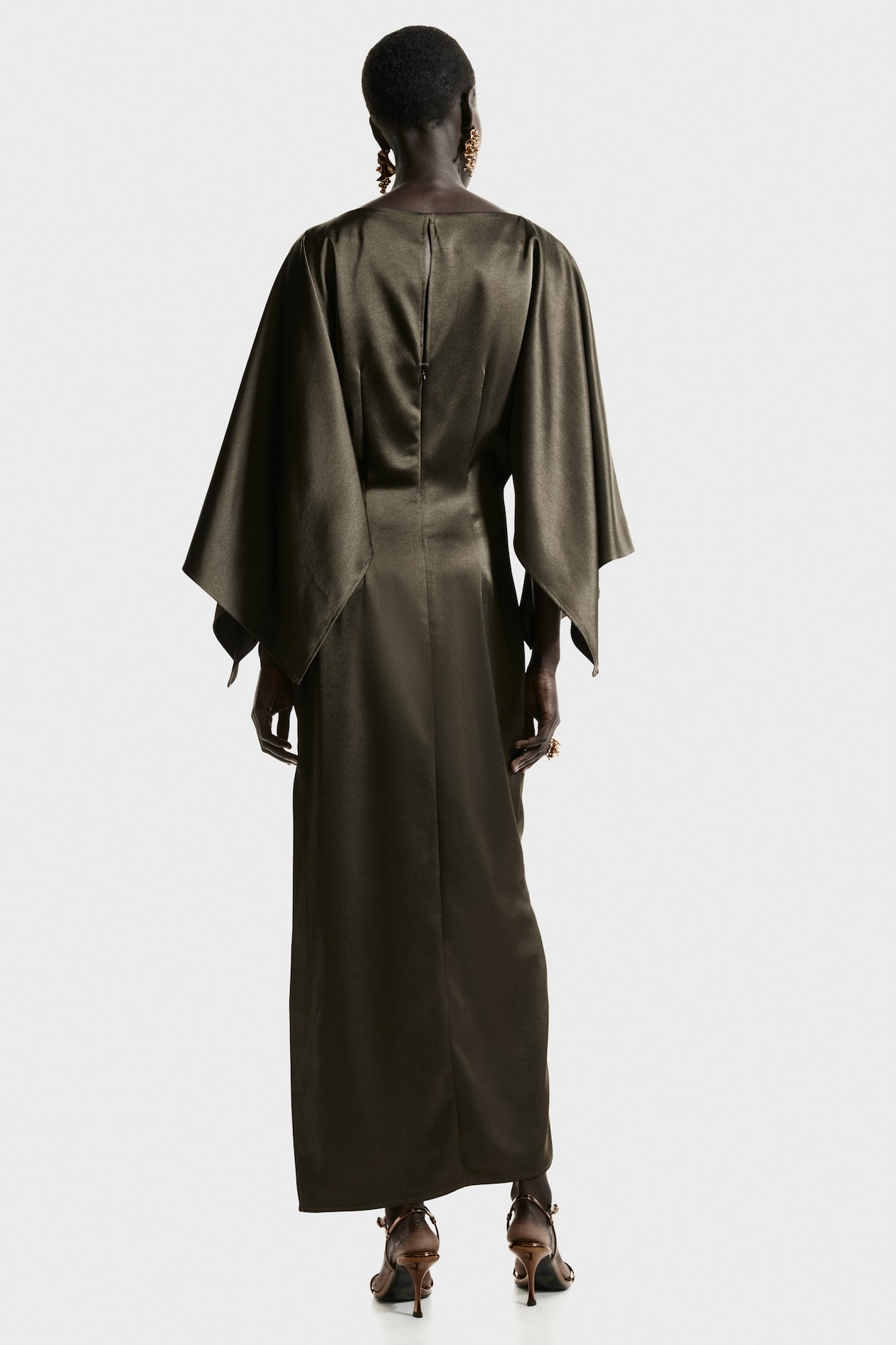 Satin cape dress - image 2