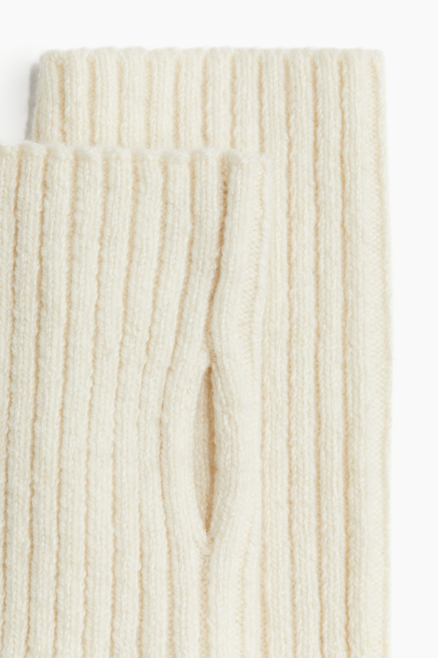 Rib-knit wrist warmers - Cream/Black/Beige/Light grey marl - 4