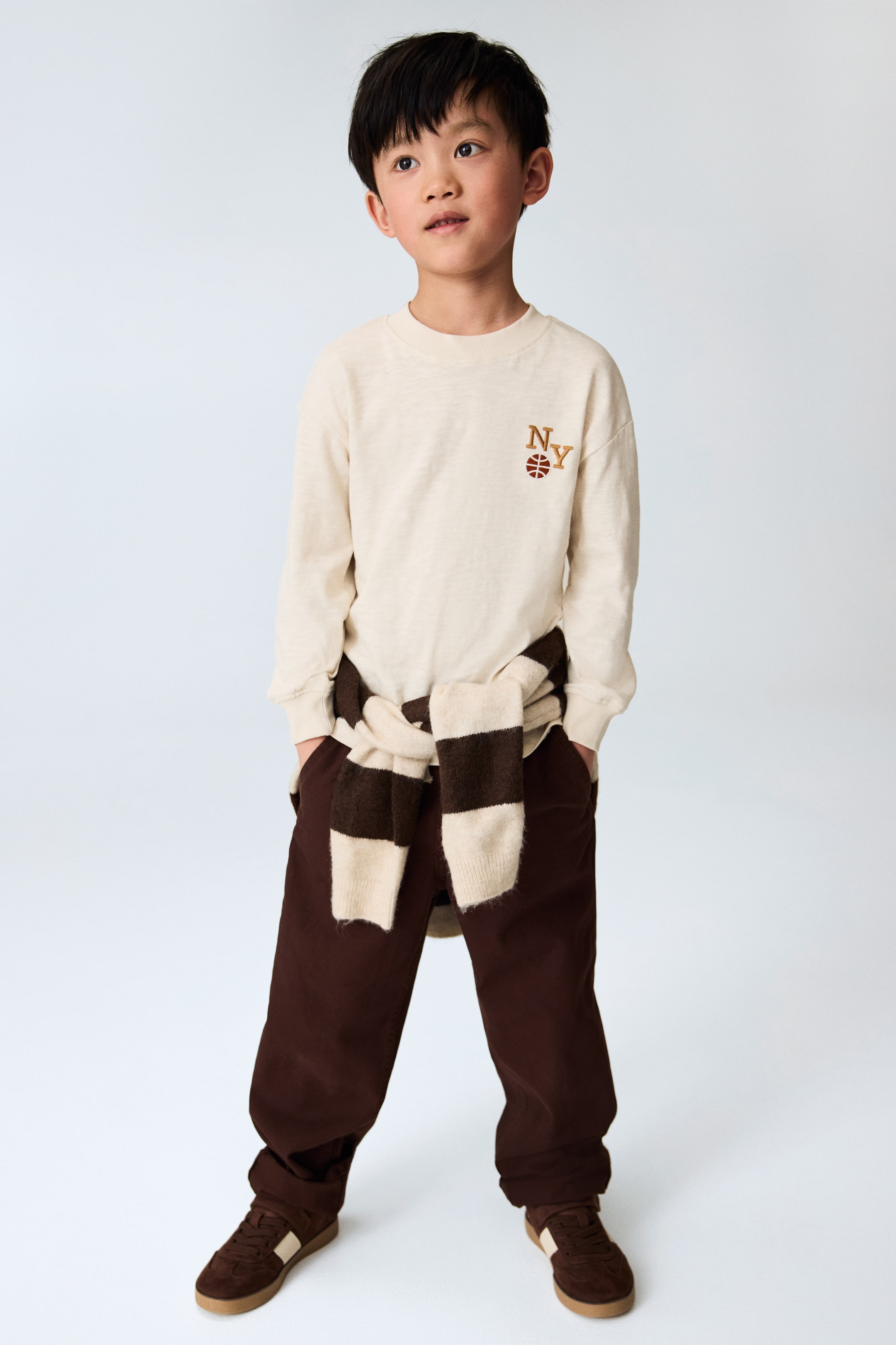 View larger image: Canvas carpenter trousers - Dark brown - Kids | H&M AU 1