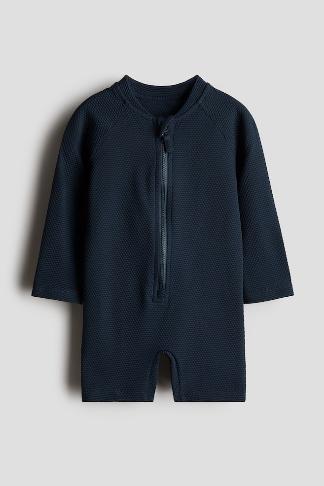 Badoverall med UPF 50 - Marinblå/Ljusbeige/Persika - 1