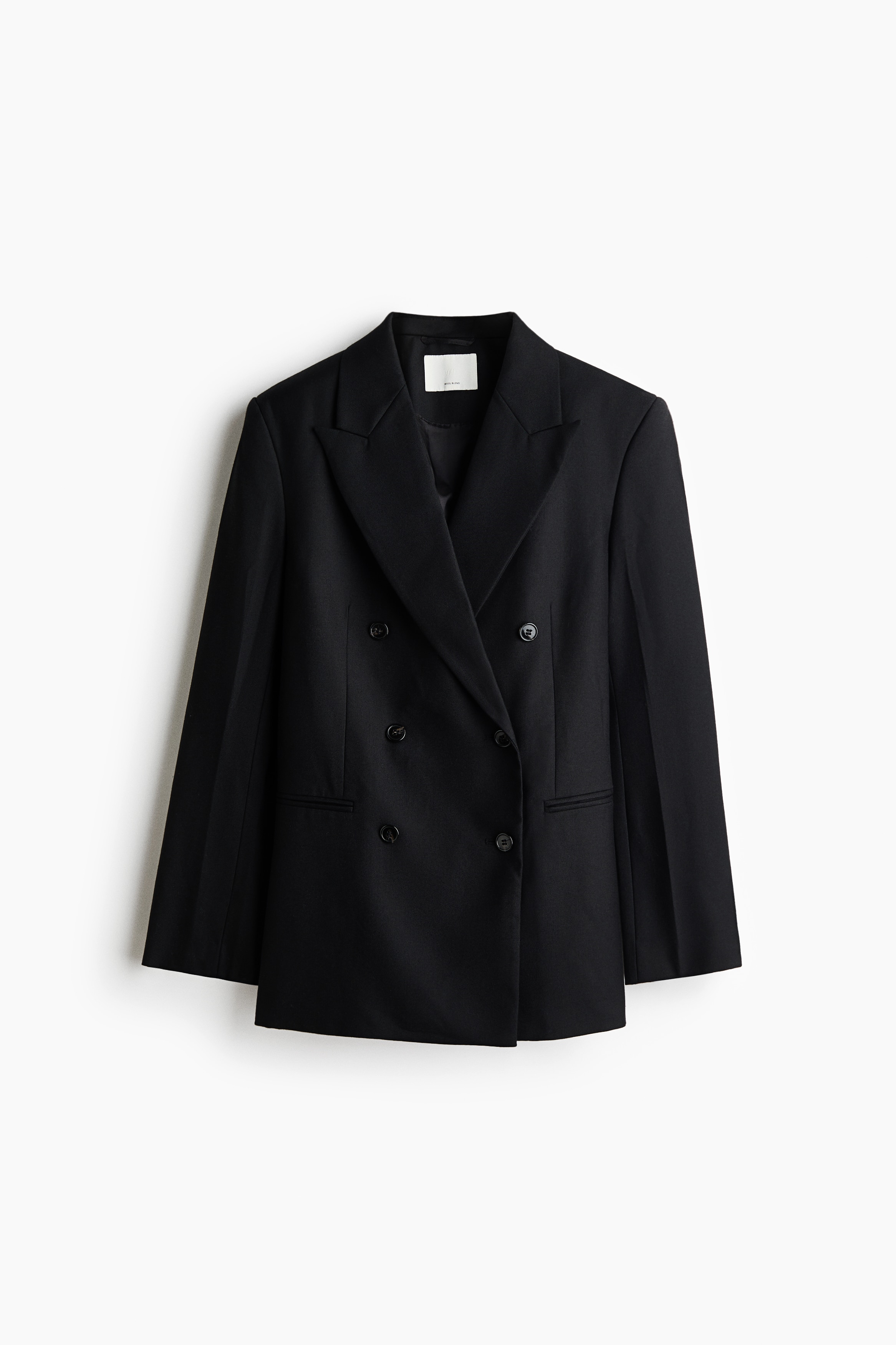 Double-breasted twill blazer