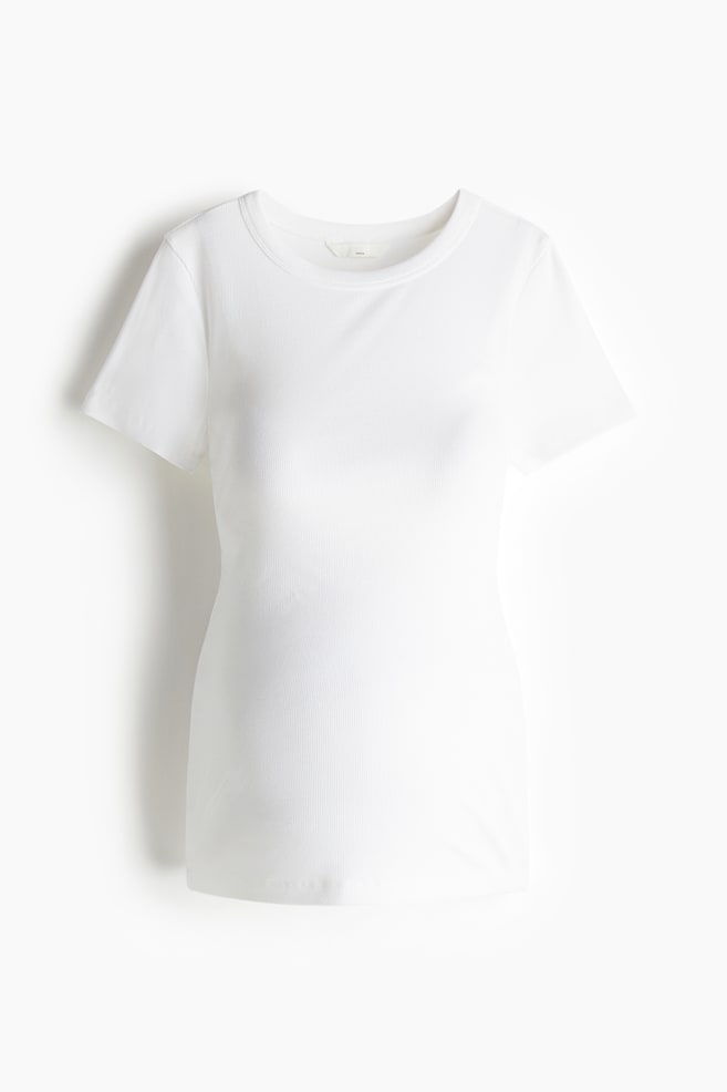 MAMA Ribbed Top - White/Pale yellow/Light taupe/Light pink - 1