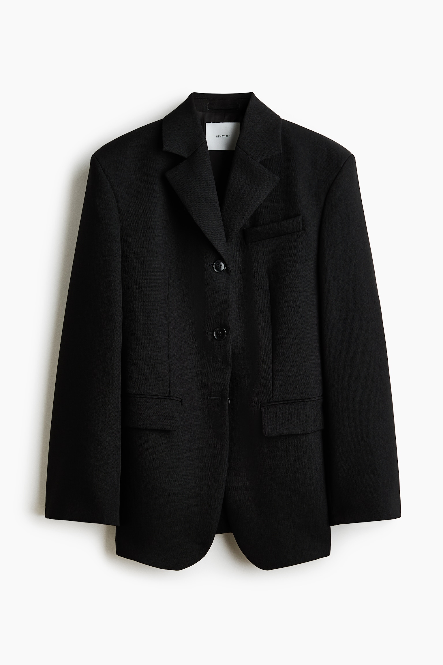 Blazer droit en laine - Noir - 1