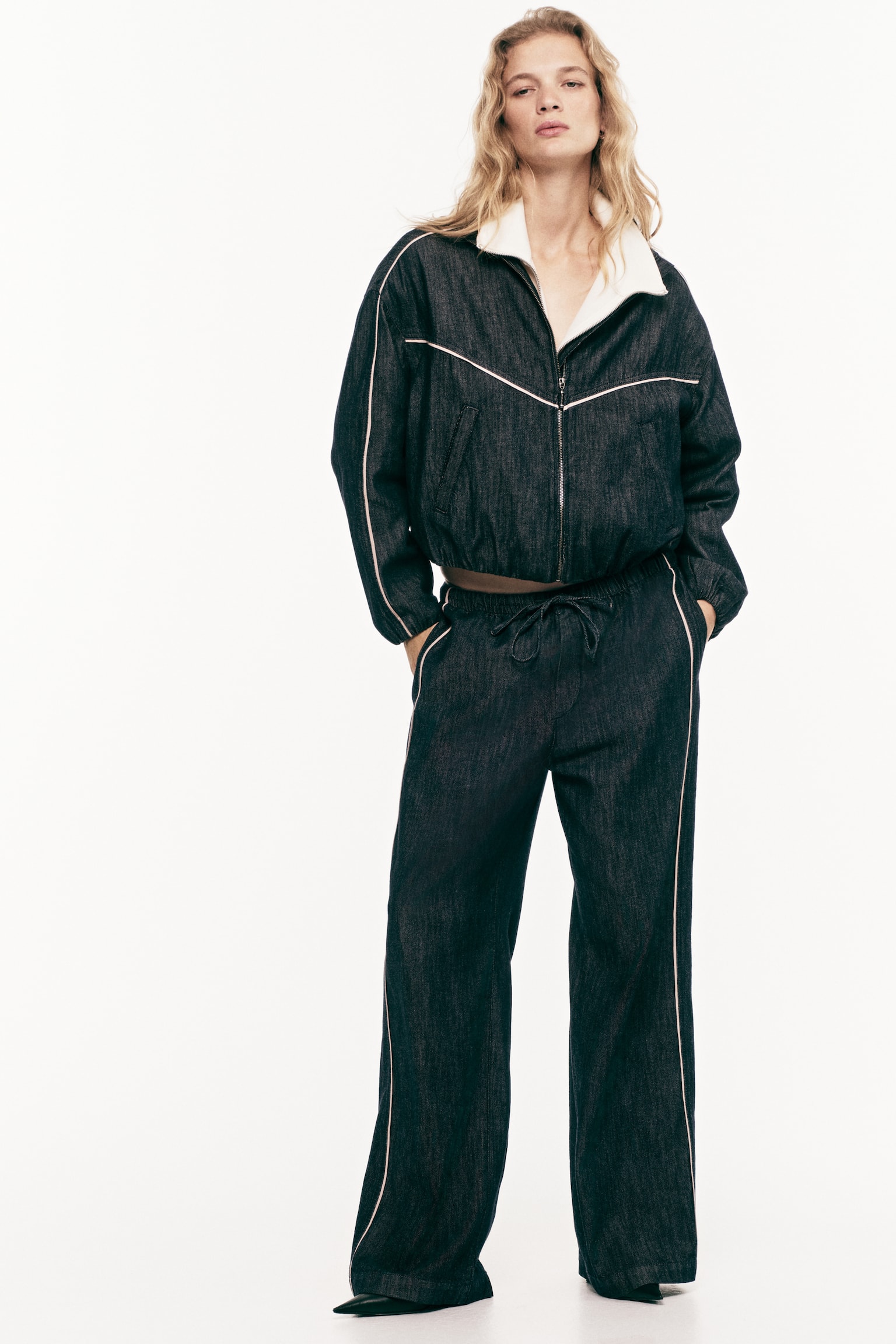 Oversized denim jacket - Dark denim blue - 8