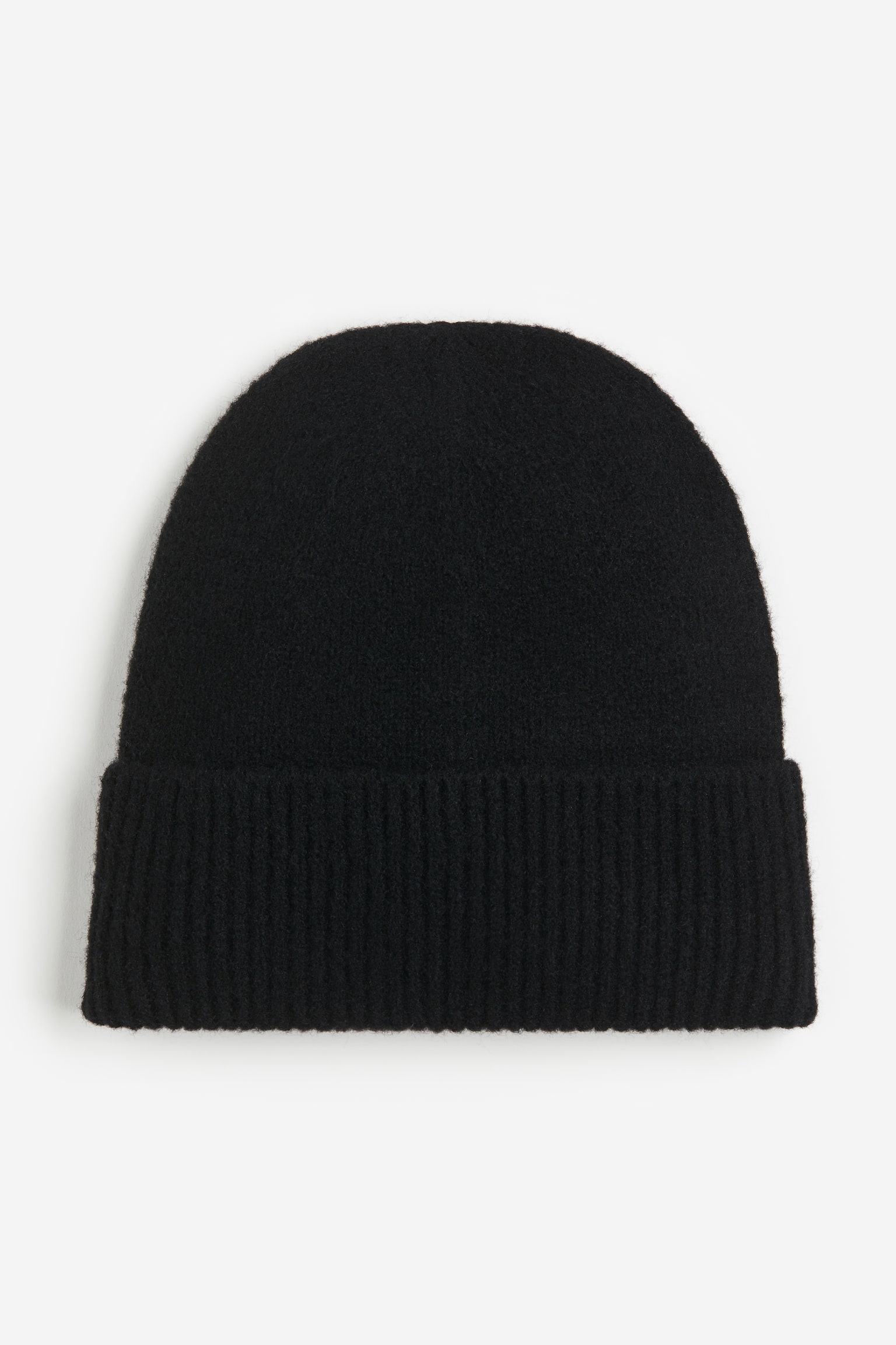 Rib-knit hat - Black/Beige - 1