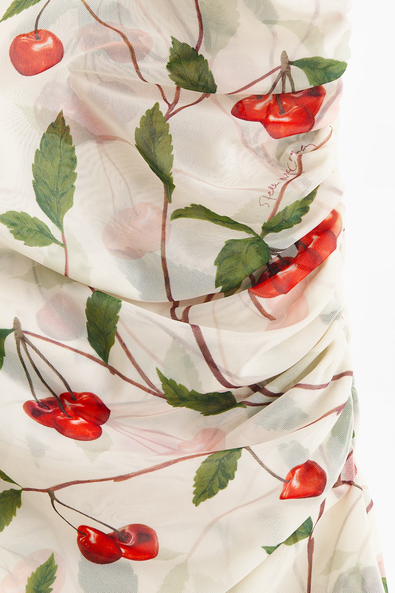 Cherry-Print Mesh Top - image 4
