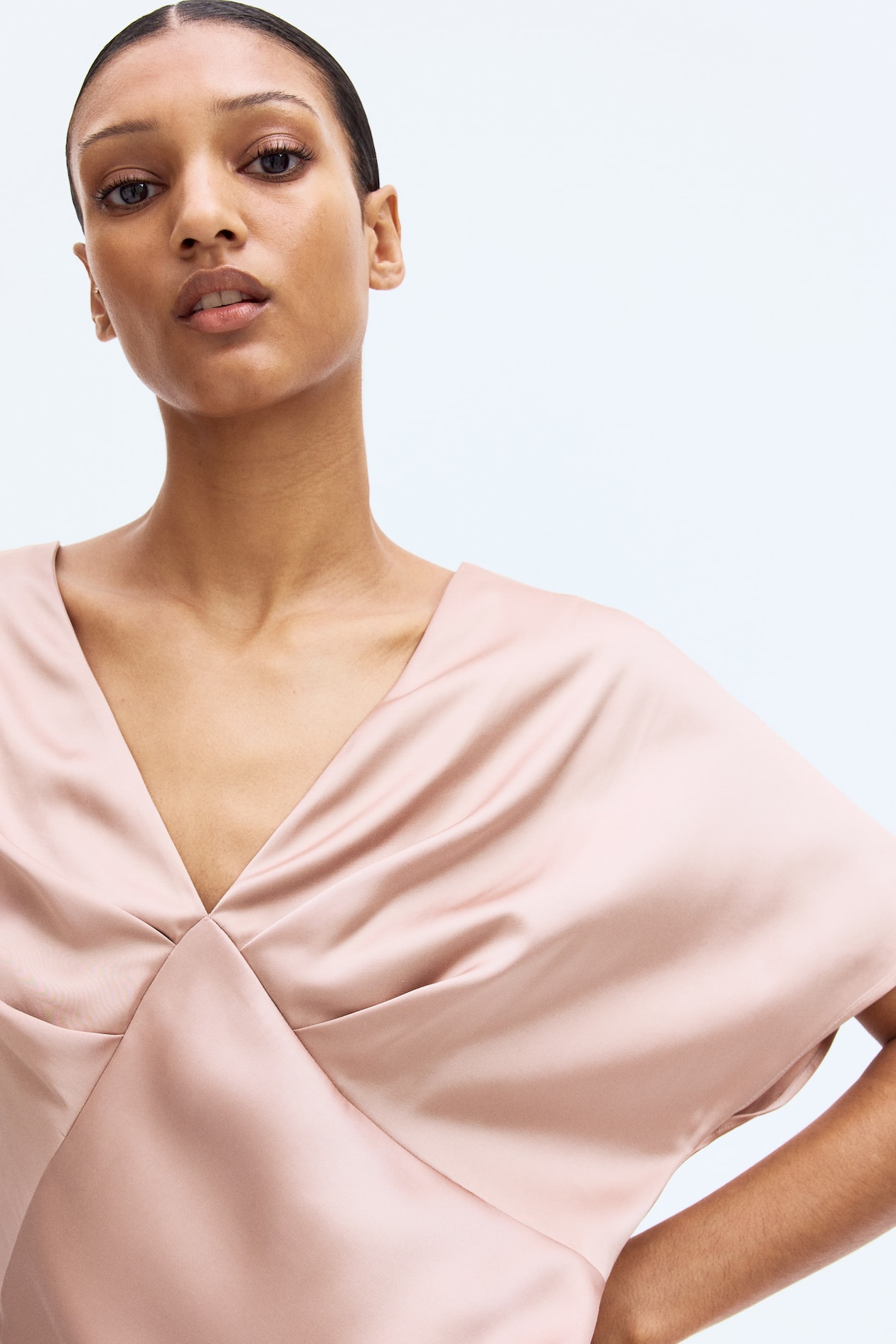 V-Neck Satin Dress - image 2