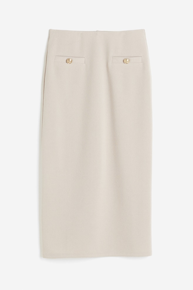 Textured pencil skirt - Light beige/Black - 2