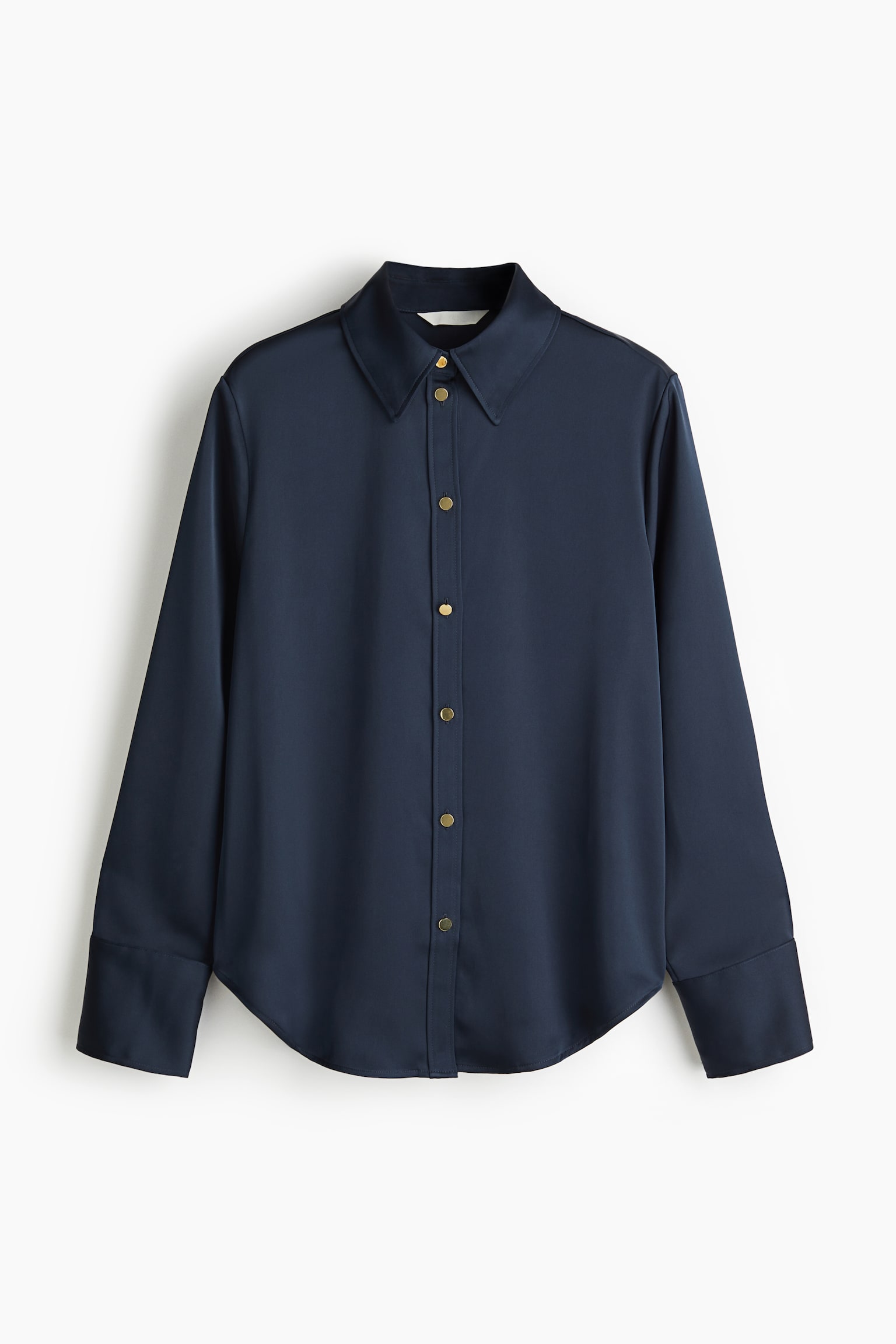 Satin shirt - Navy blue/Black/Light beige - 2