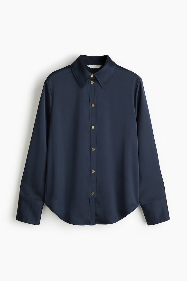Chemise en satin Bleu marine FEMME H&M FR