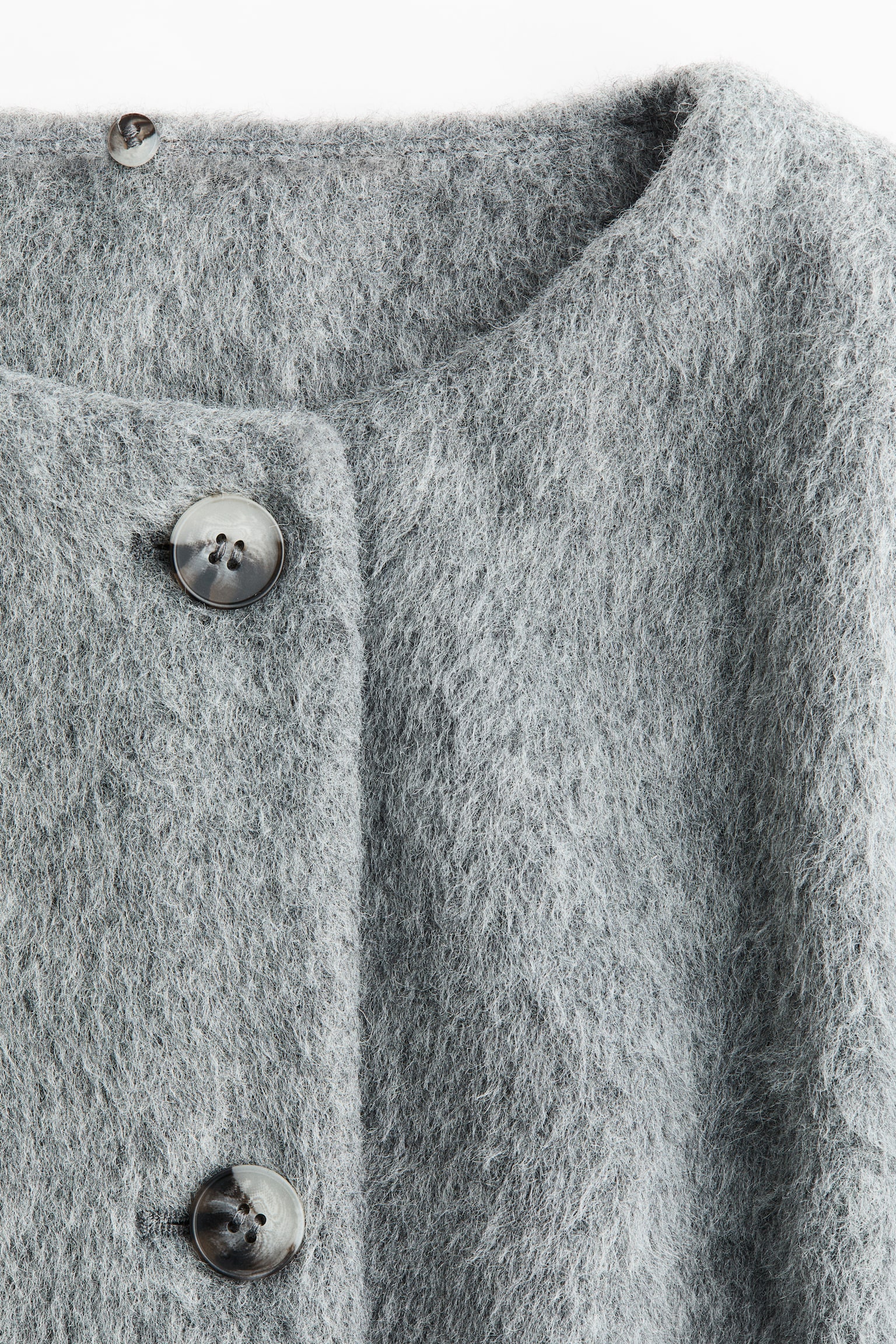 Женская куртка H&M Brushed Jacket with Scarf, цвет: Серый — фото 8