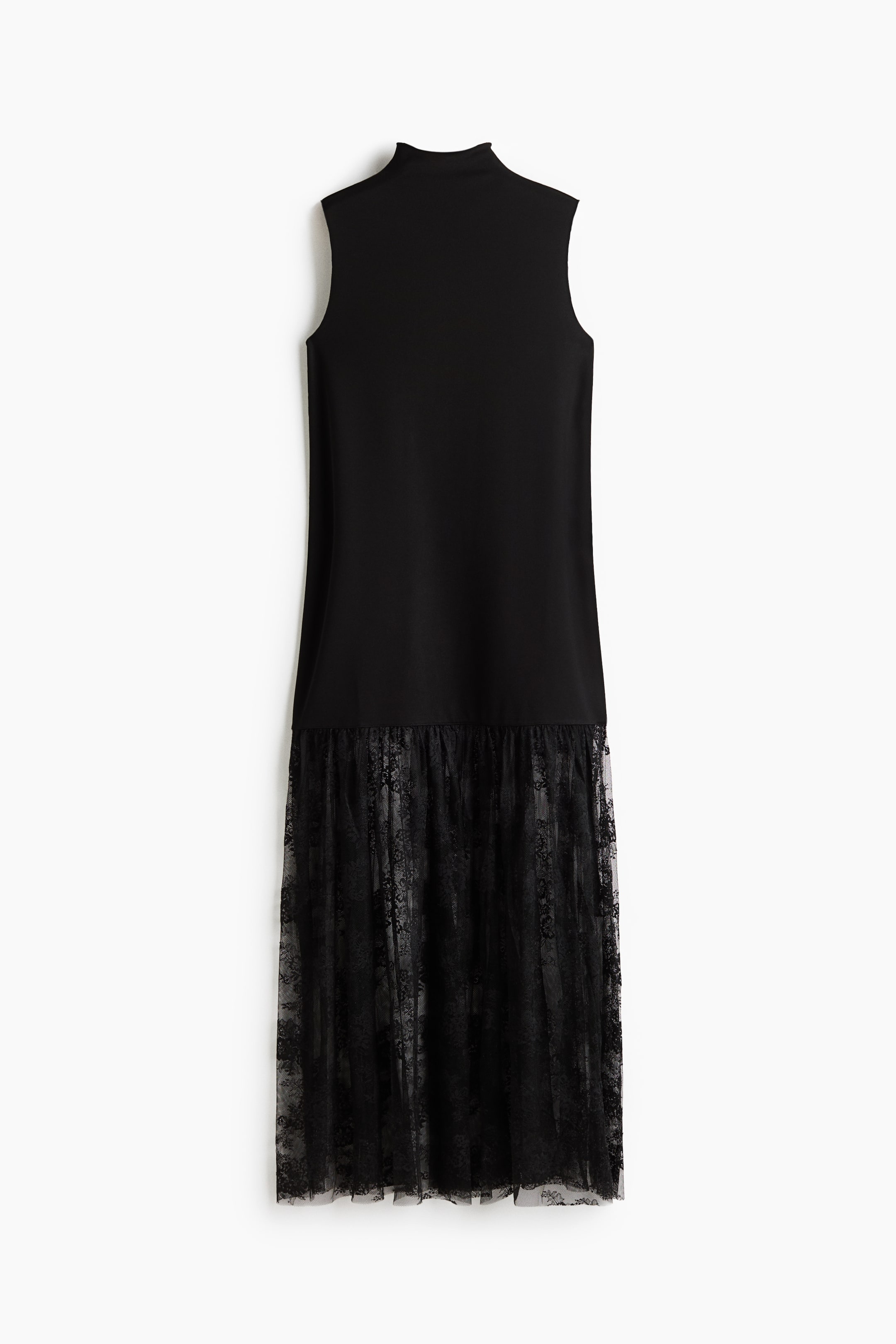 View larger image: Dual-fabric turtleneck dress - Black - Ladies | H&M 1