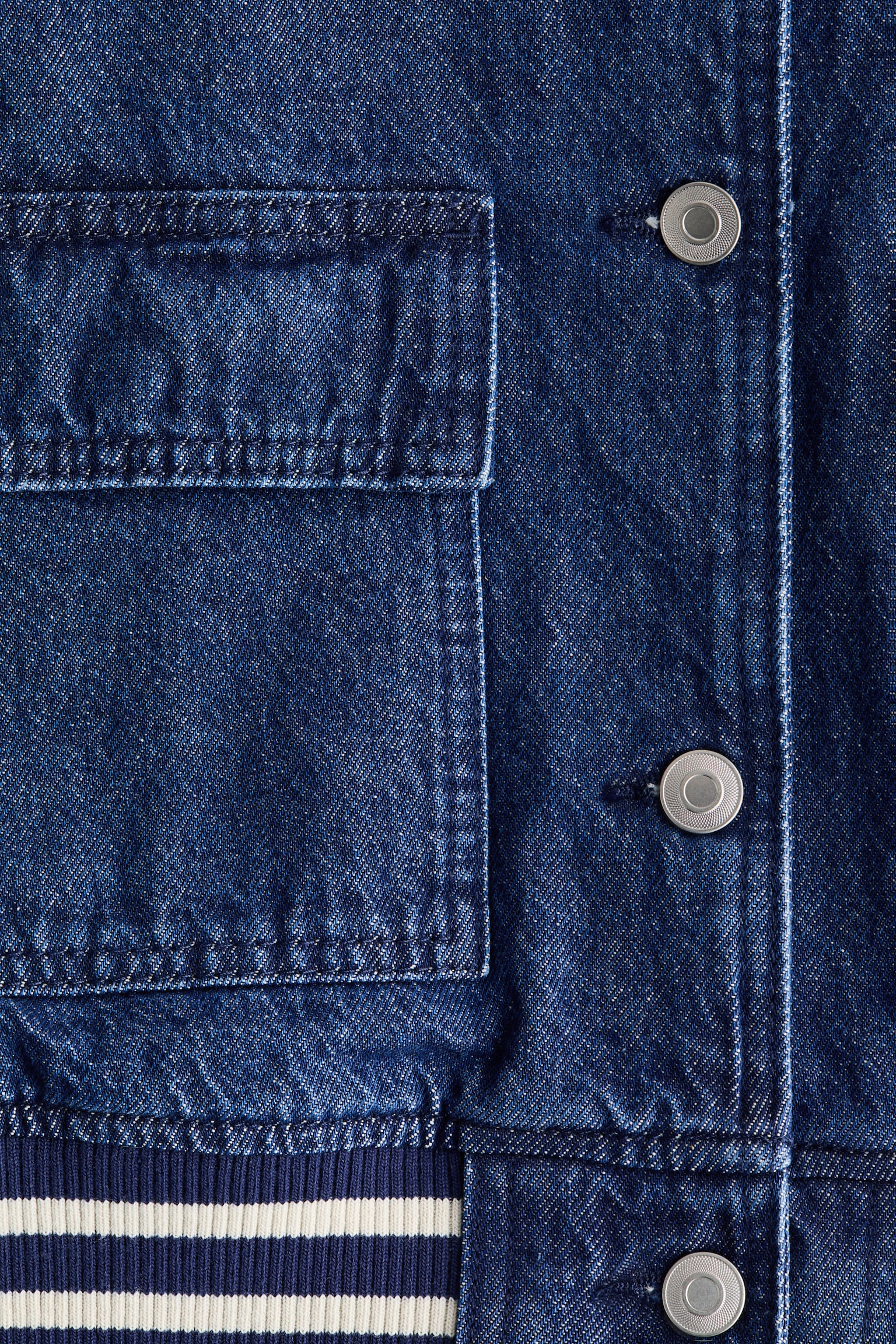 Denim baseball jacket - Dark denim blue - 3