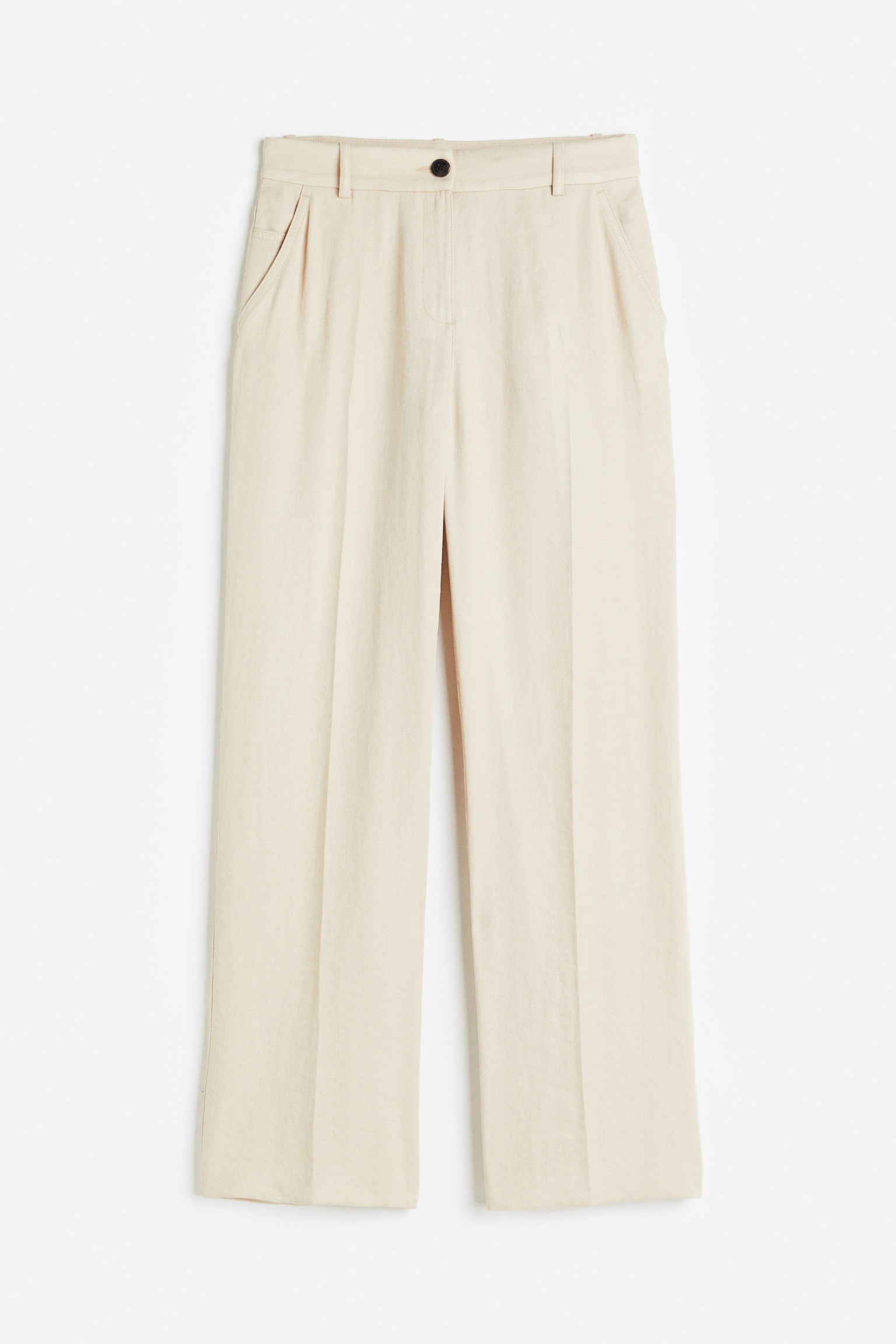 Straight Pants - Light beige/Cream - 1