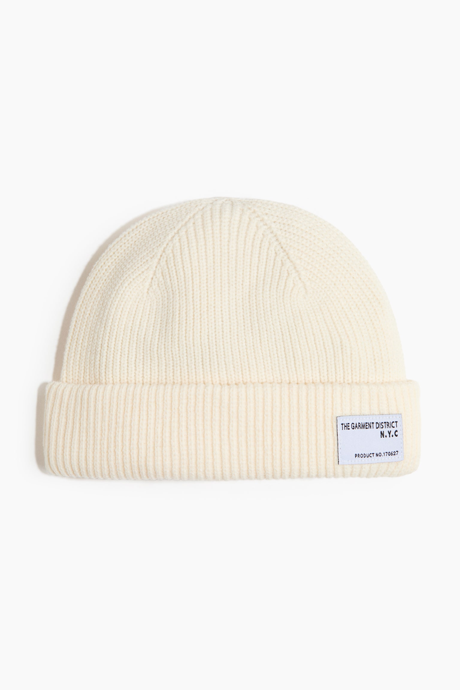 Gerippte Beanie - Cremefarben/Dunkellila/Black/N.Y.C/Grey marl