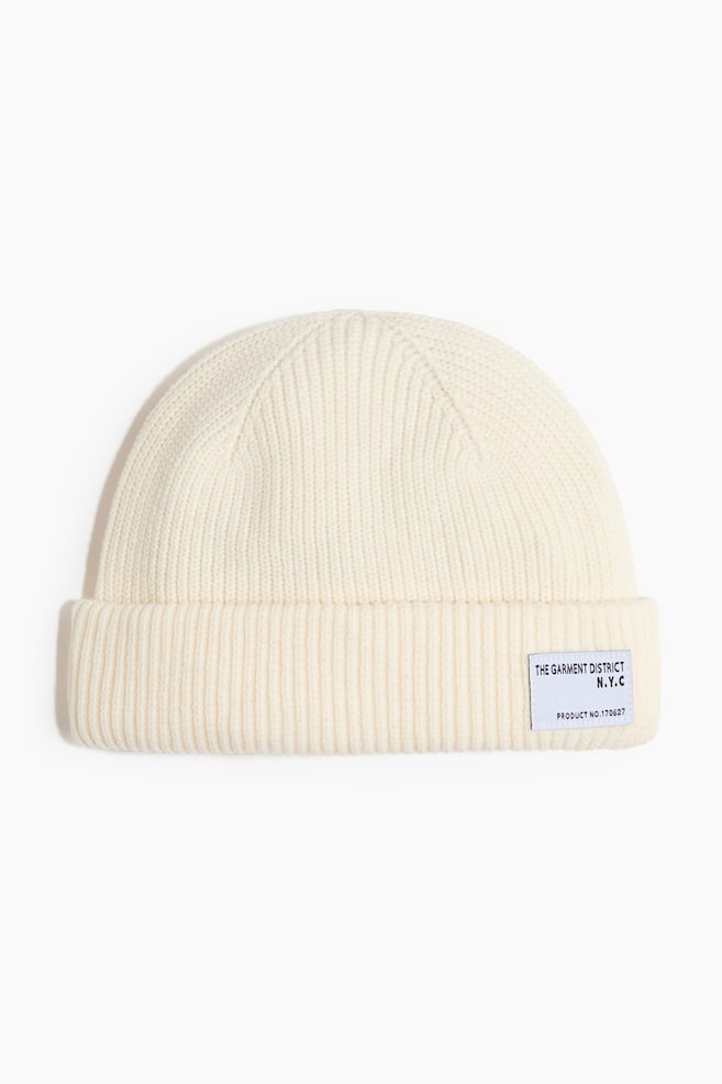 Rib-knit beanie - Cream/Dark purple/Grey marl/Black/N.Y.C - 1