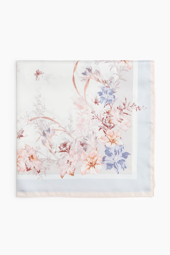Patterned Scarf - Ivory/floral/Dark brown/leopard print/Pink/patterned/Dusty blue/patterned/Light pink/patterned/Powder pink/flowers/Olive green/patterned - 1