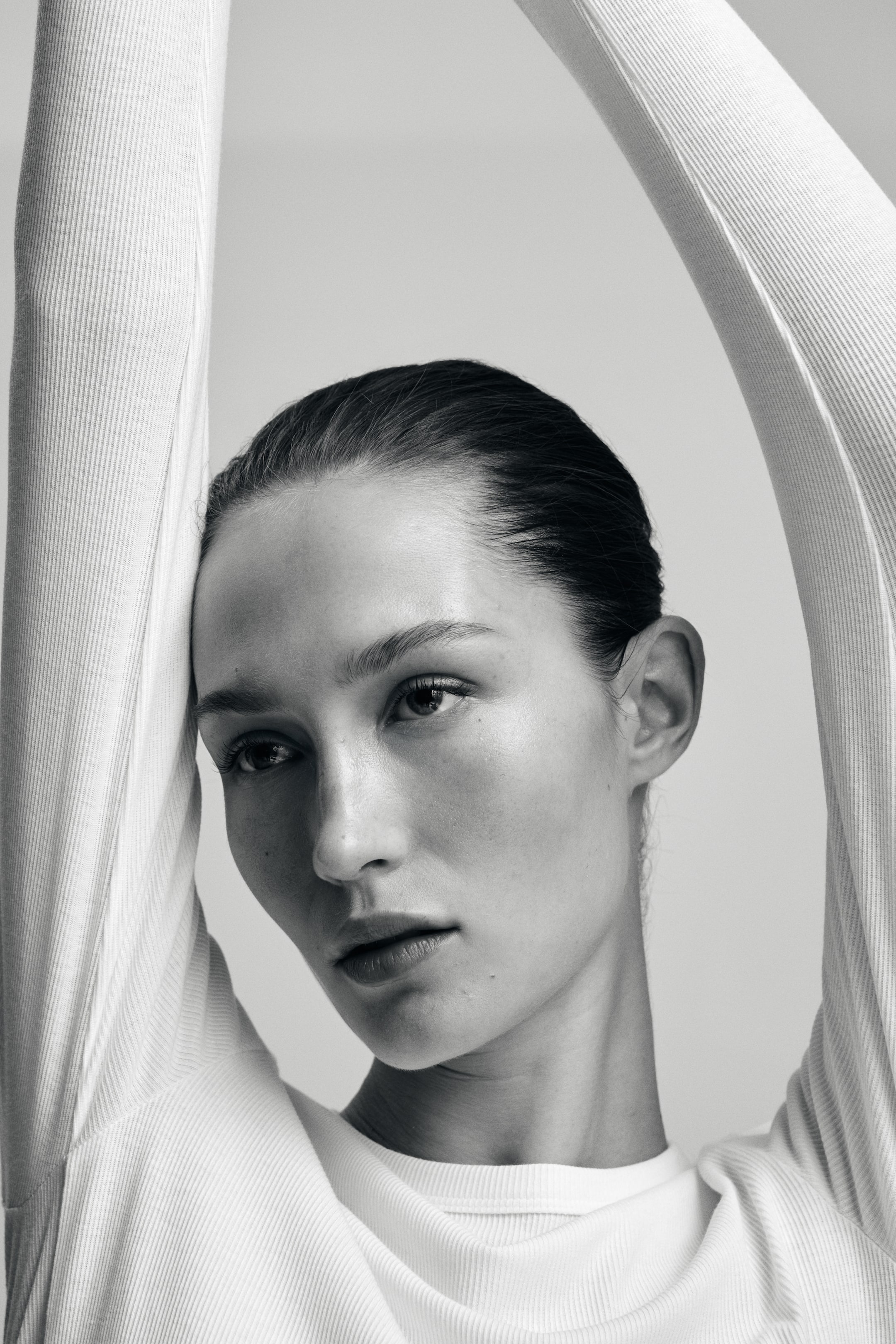 Haut côtelé en coton mélangé