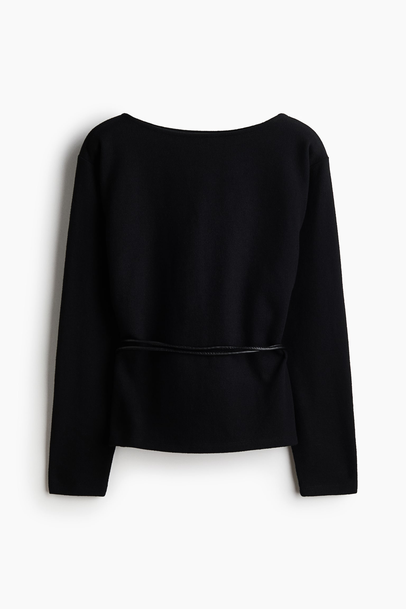 Женский свитер H&M Belted Rib-Knit, цвет: Чёрный — фото 1