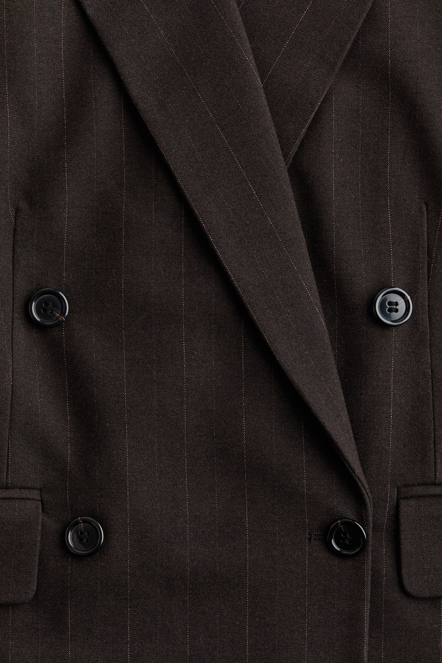 Женский пиджак H&M Double-Breasted Blazer, цвет: Тёмный коричневый — фото 7
