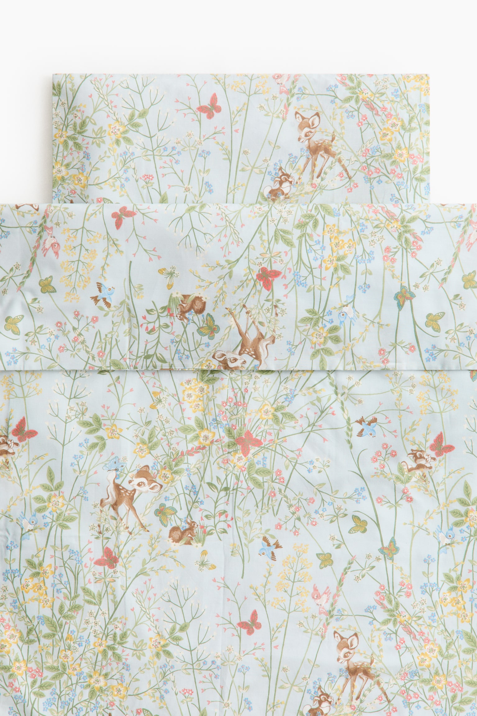 Cot duvet cover set - Light blue/Bambi/White/Bambi/Pink/Bambi - 1