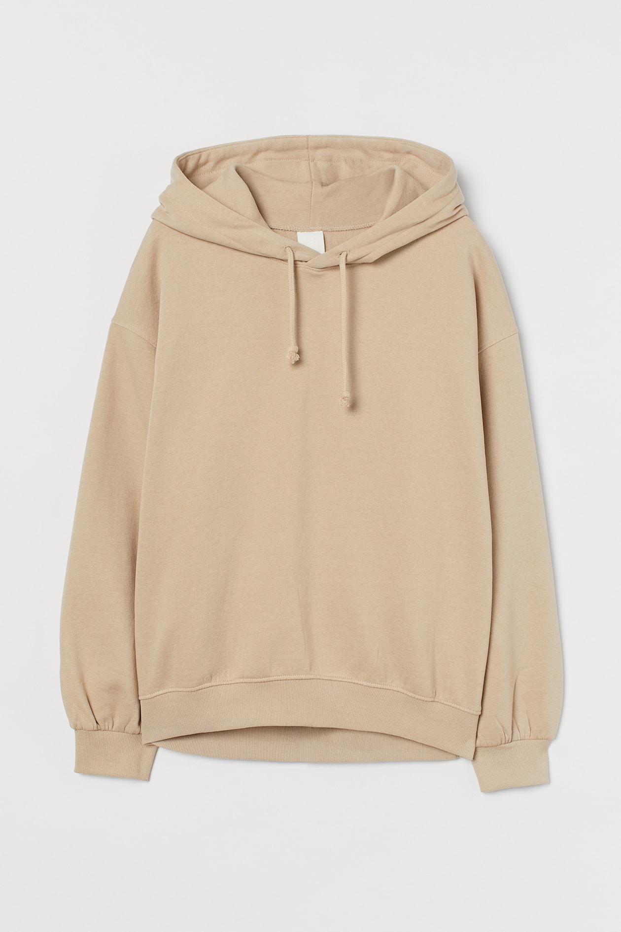 Cotton-blend Hoodie - Long sleeve - Regular length - Light beige ...