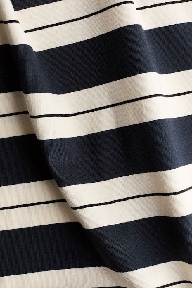 Long T-Shirt Dress-Navy blue/striped - 2
