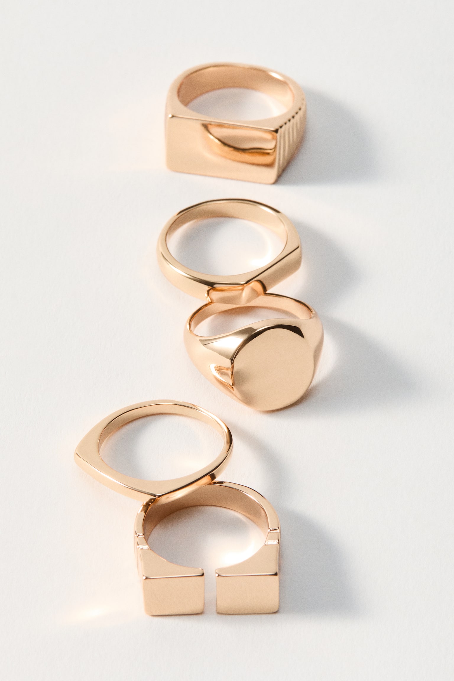 5-pack rings - Gold-coloured - 1