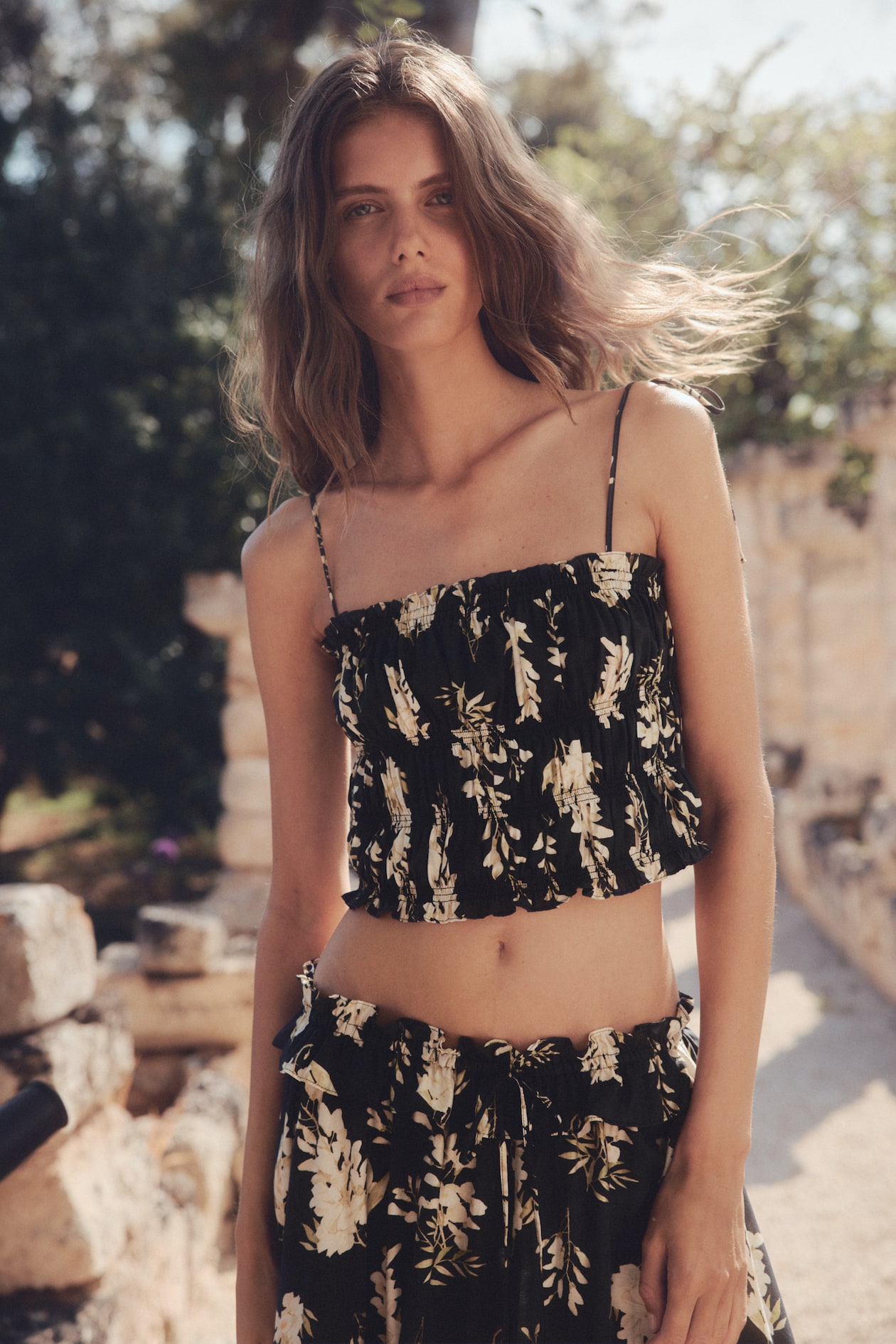 Smocked Top with Tie Shoulder Straps - image 4