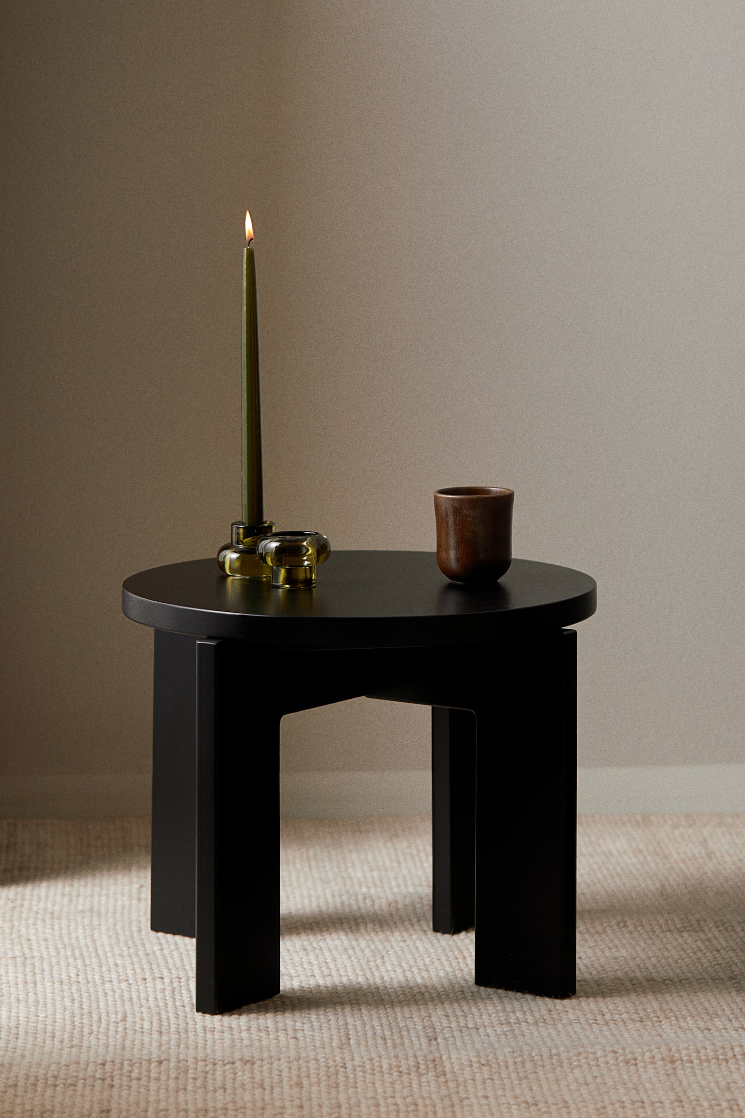 Side table - Black/Light beige/White - 2