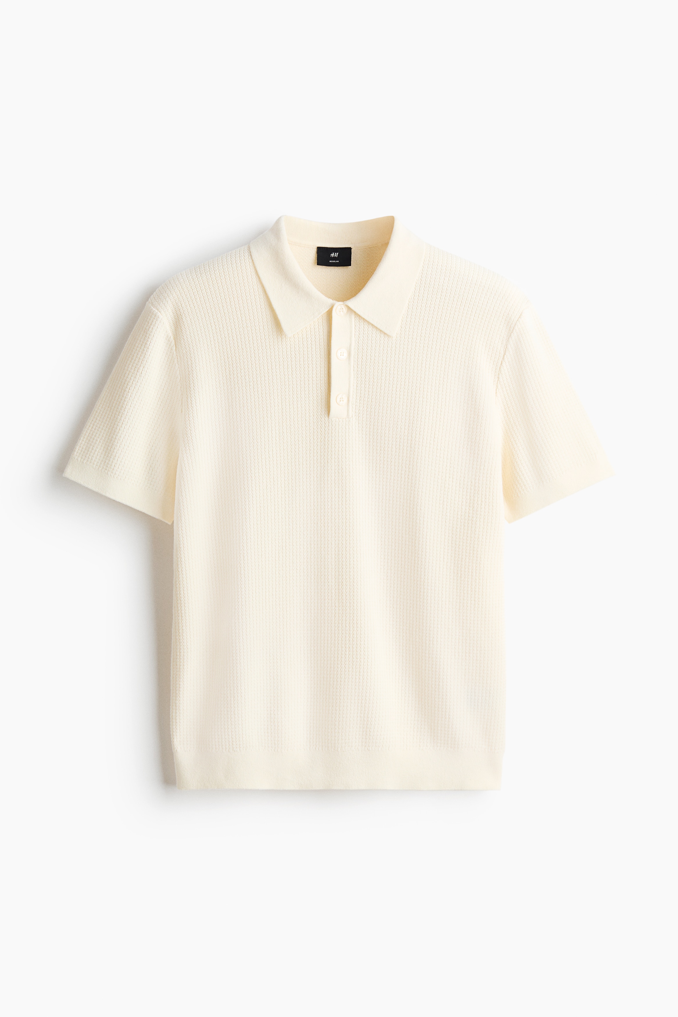 Áo polo dệt kim Regular Fit - Màu kem/Màu xanh tím than/Màu xám đốm