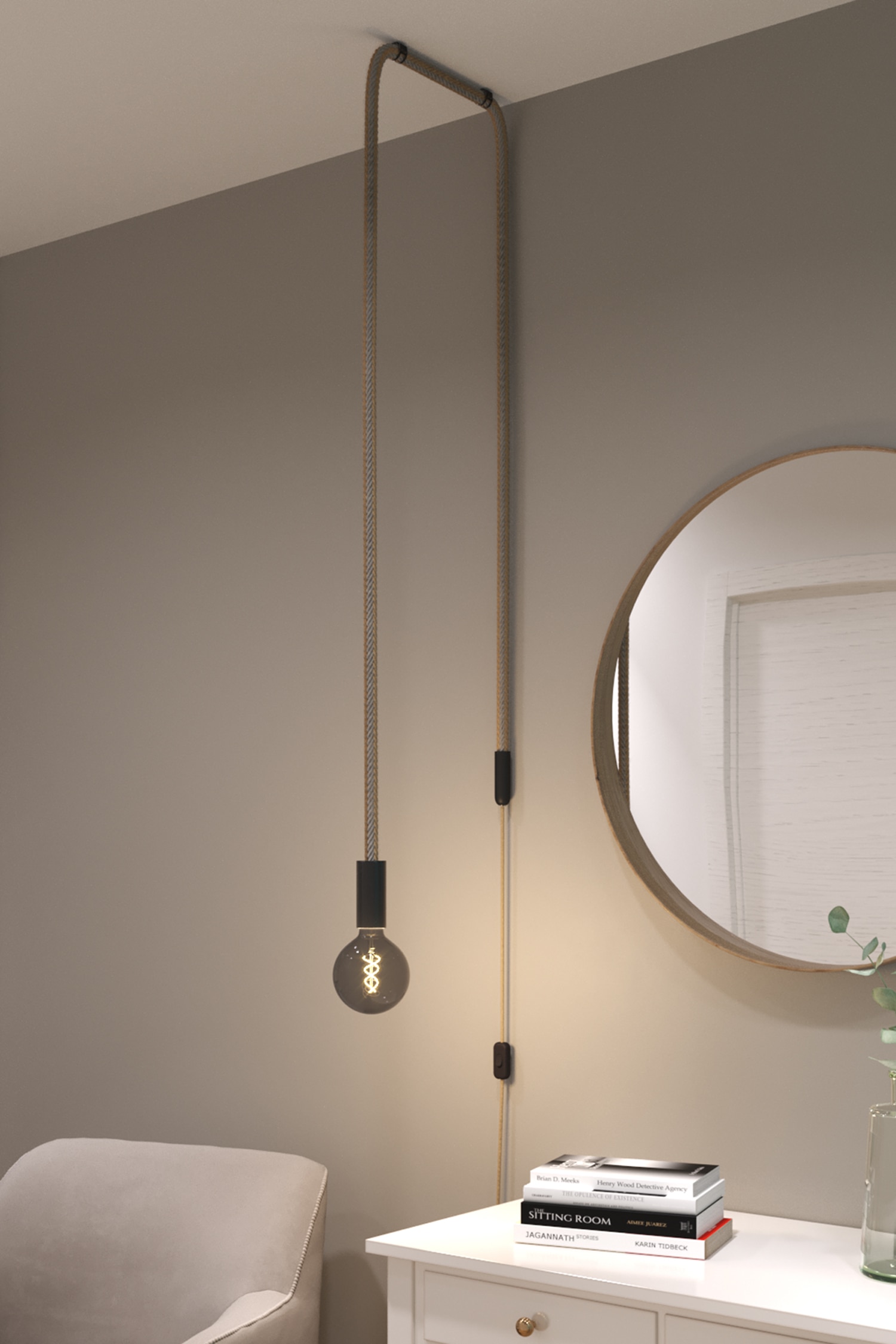 Snake Wall Lamp With Light Bulb - Preto