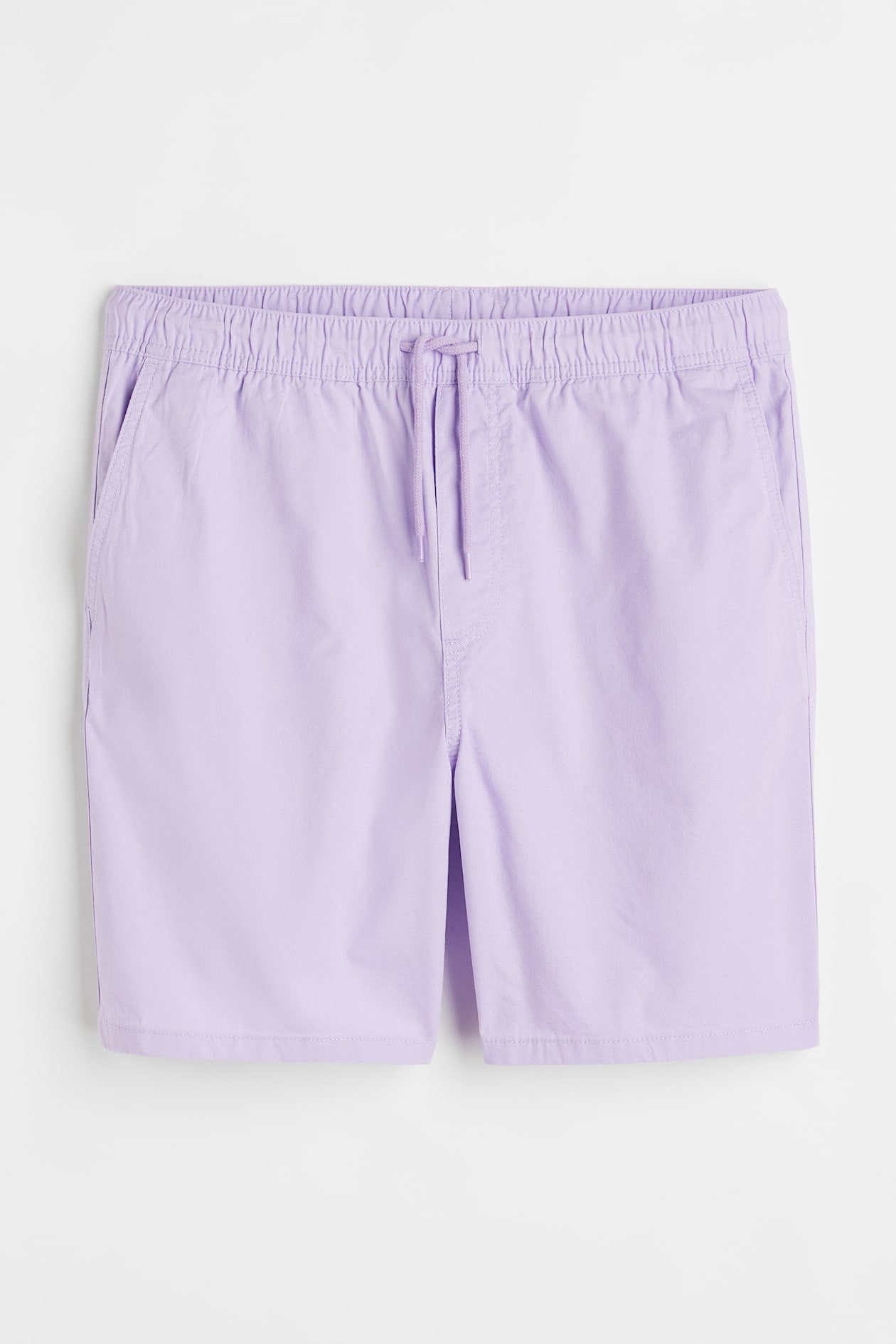 Regular Fit Cotton Shorts - Regular waist - Knee-length - Light purple ...