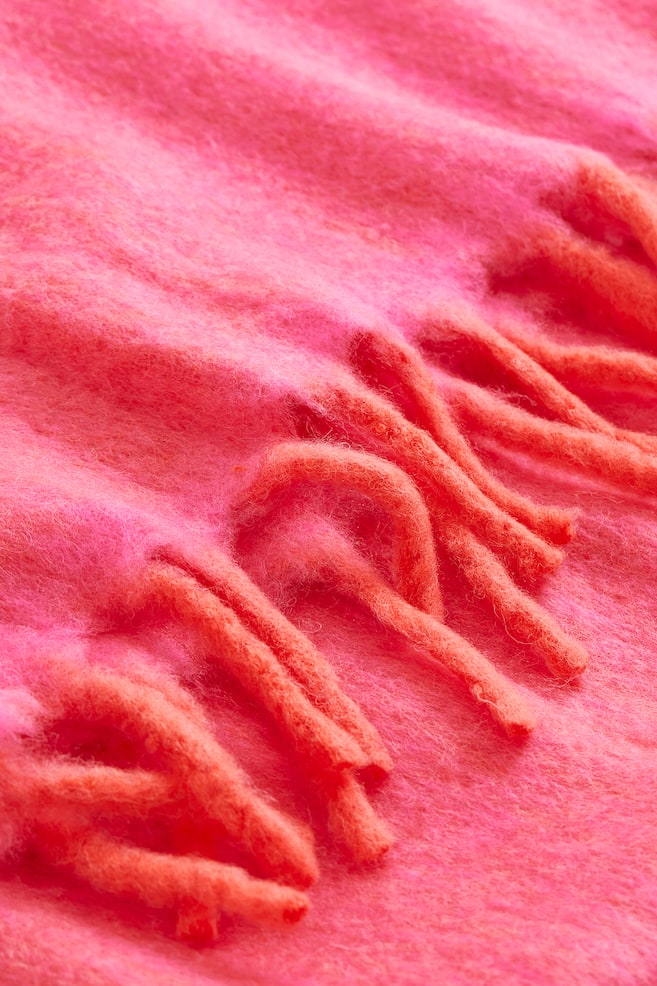 Wool-blend blanket - Cerise/Light khaki green/Light grey/Light pink/dc/dc/dc/dc/dc/dc/dc - 5