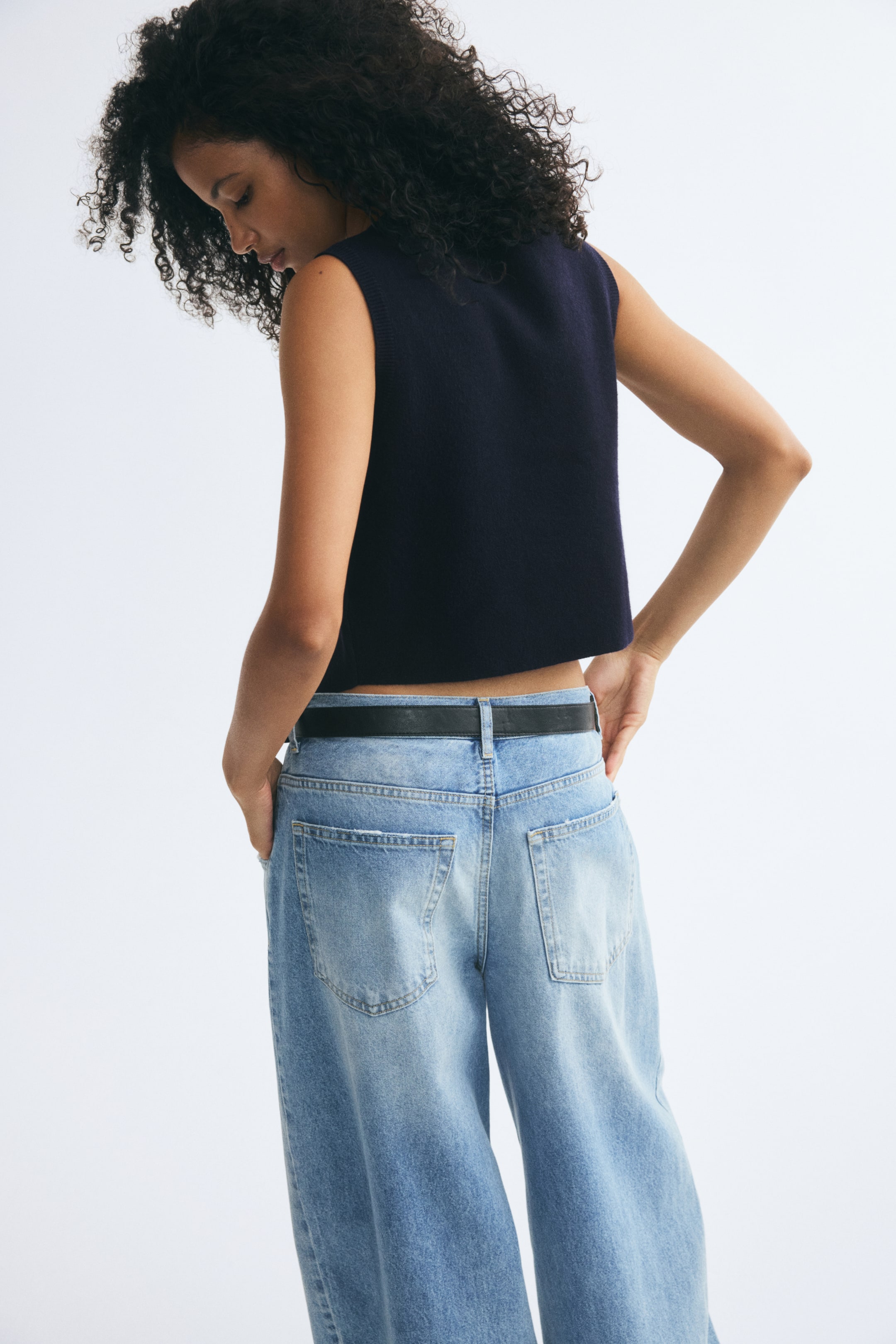 Double-Breasted Fine-Knit Vest