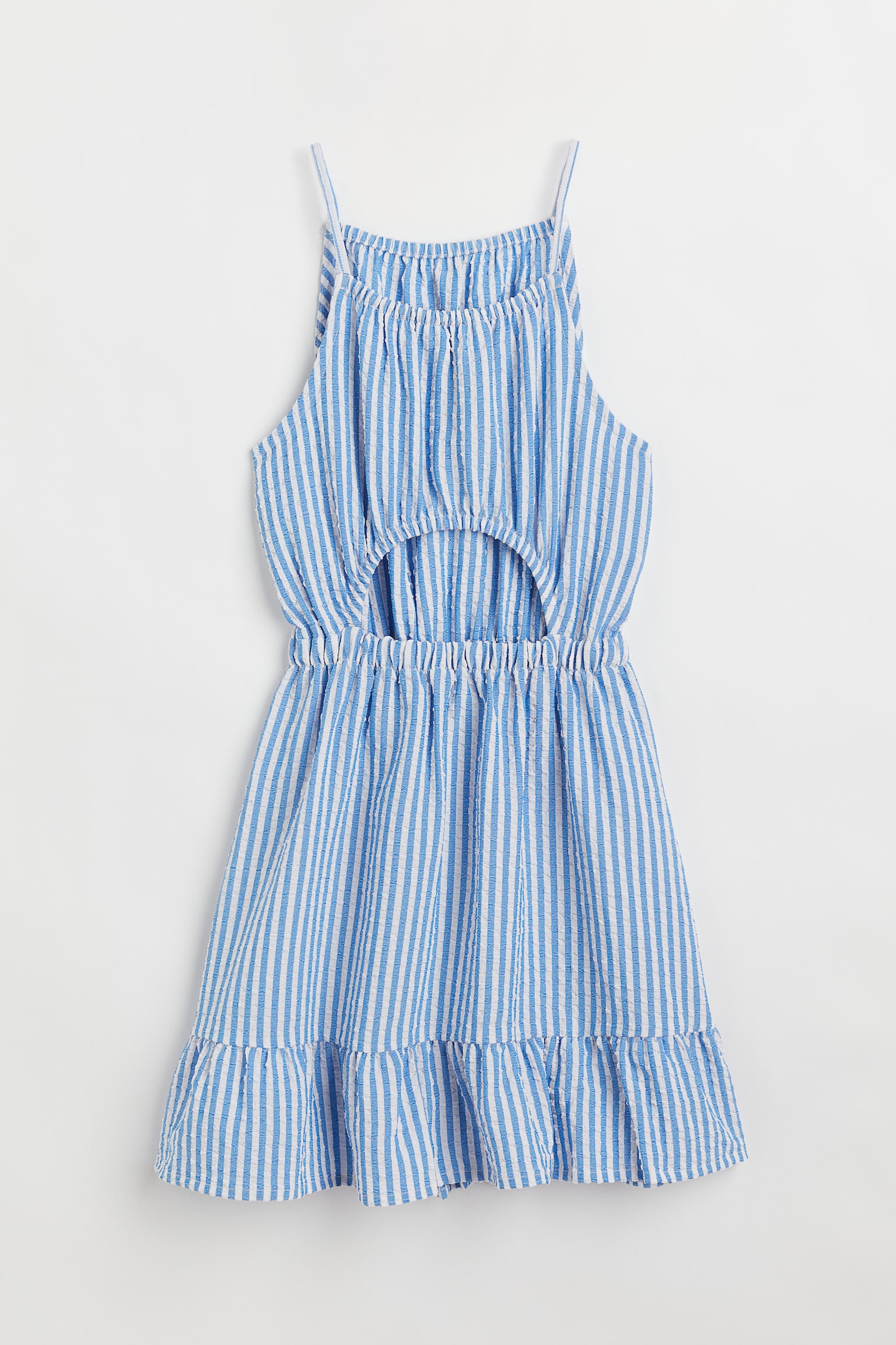 Cut-out dress - Blue/Striped/Light orange - 3