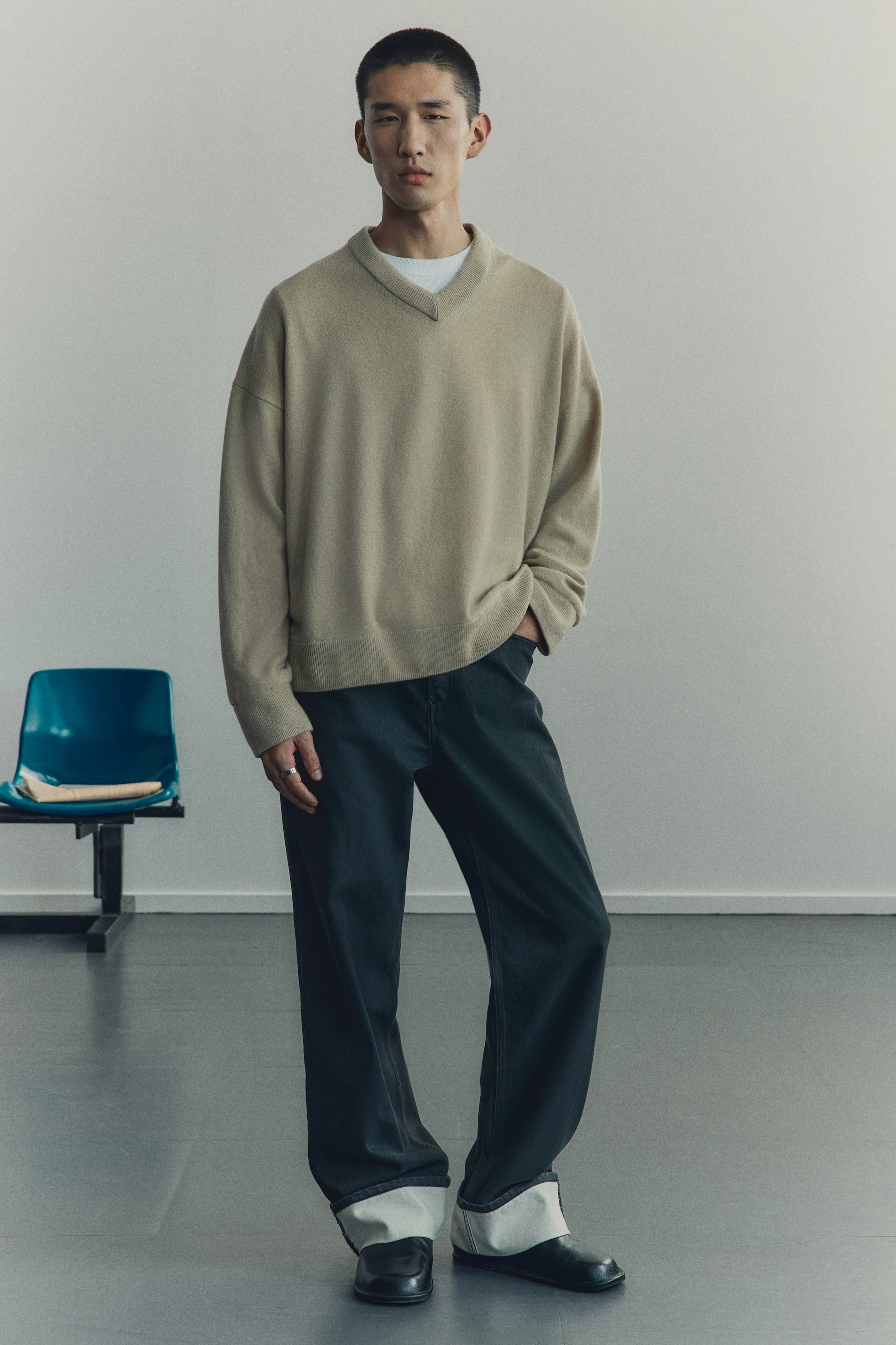 Prikaži veću sliku: Džemper od kašmira Loose Fit - Bež - Men | H&M RS 1