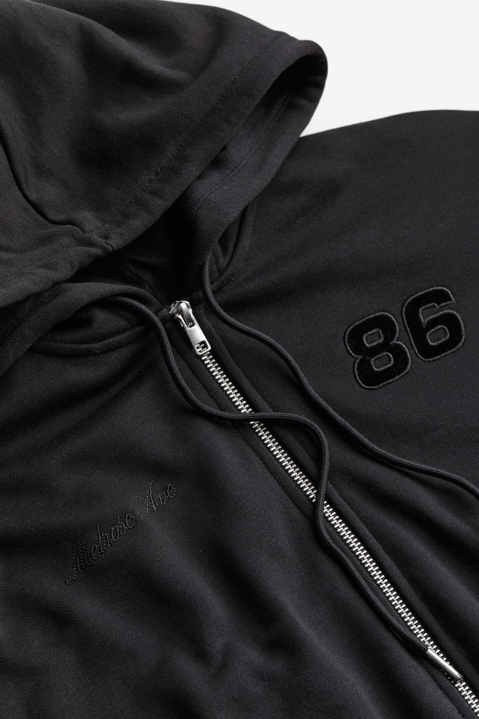 Cropped Design Detail Hoodie - Black/86/Dark grey/Portland/Cream/1996 - 2