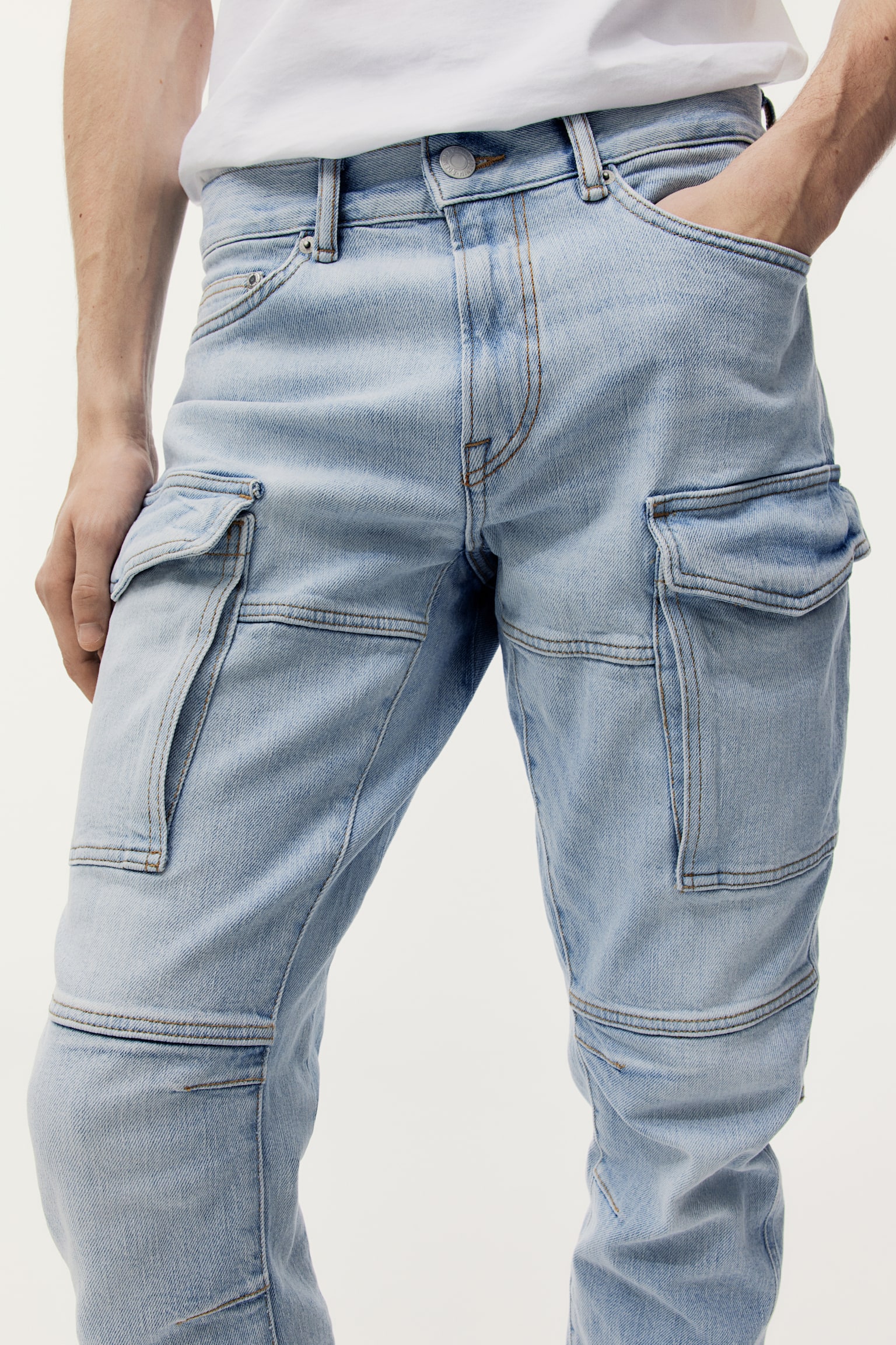 Slim Cargo Jeans - Light denim blue/Denim black/Denim blue/Denim black/Denim grey - 5