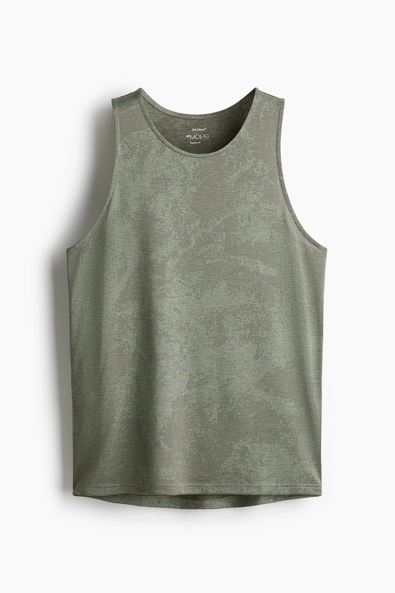 Men’s Khaki green/patterned Regular-Fit Sports Tank Top with DryMove ...