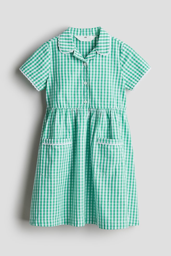 Checked cotton school dress - Green/Checked/Light yellow/Checked/Light blue/Checked/Red/Checked - 1