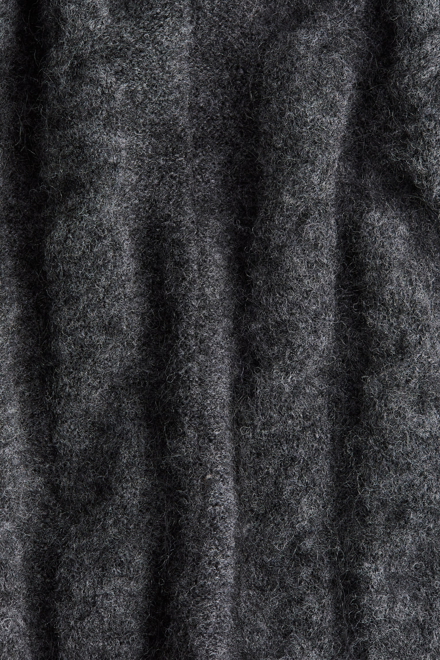 Mohair-blend cable-knit cape - Dark grey - 2