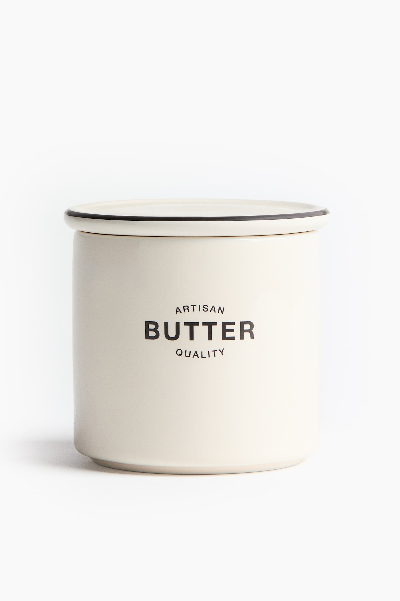 Butterdose aus Porzellan - Cremefarben