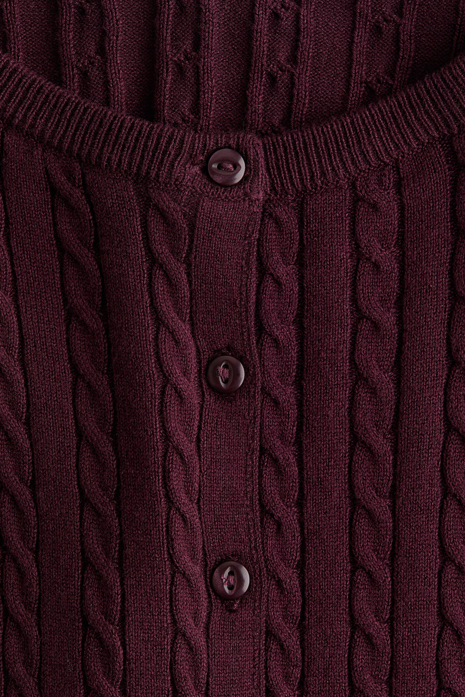 Женский кардиган H&M Cable-Knit, цвет: Бордовый — фото 5