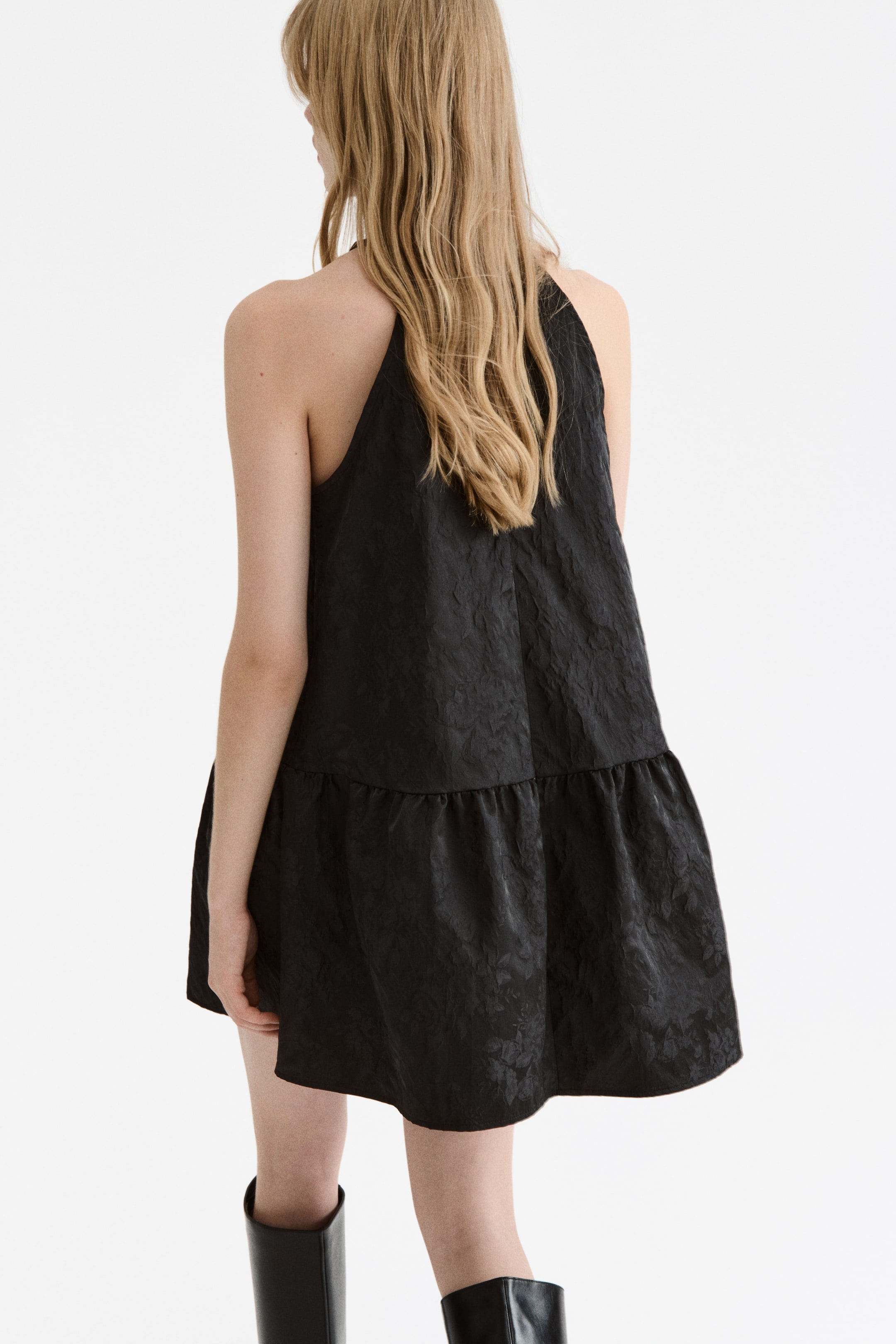 View larger image: Jacquard-Weave Dress - Black - Ladies | H&M US 5