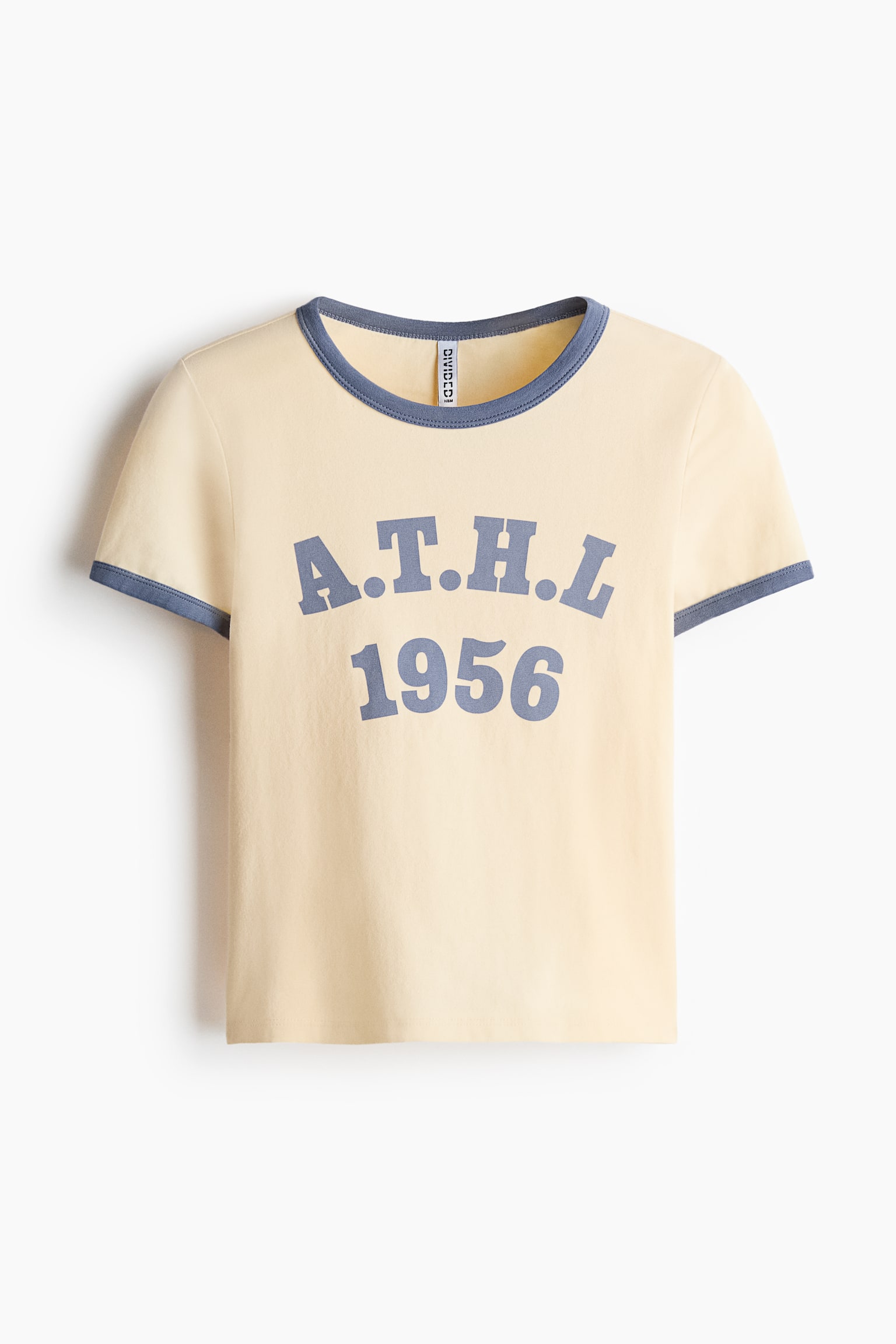Playera entallada de algodón - Amarillo claro/1956/Blanco/Montpellier/Azul claro/Poétique/Gris oscuro/Pâtisserie/Beige claro/Douceur de Vivre/Azul oscuro/Paris/Rosa/Milano/Rojo oscuro/Amour/Azul claro/Franjas - 1
