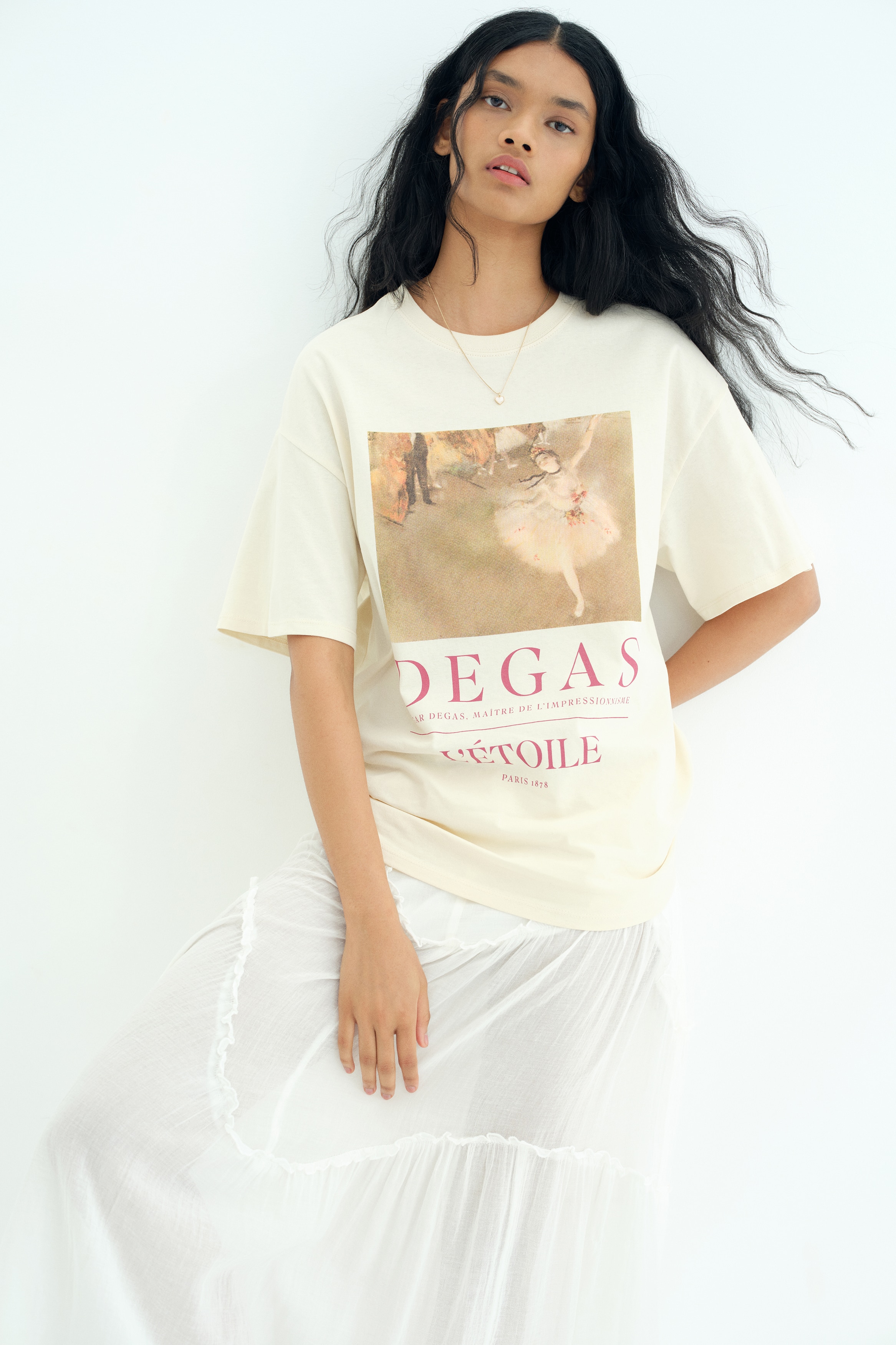 オーバーサイズ プリントTシャツ - ライトベージュ／Degas